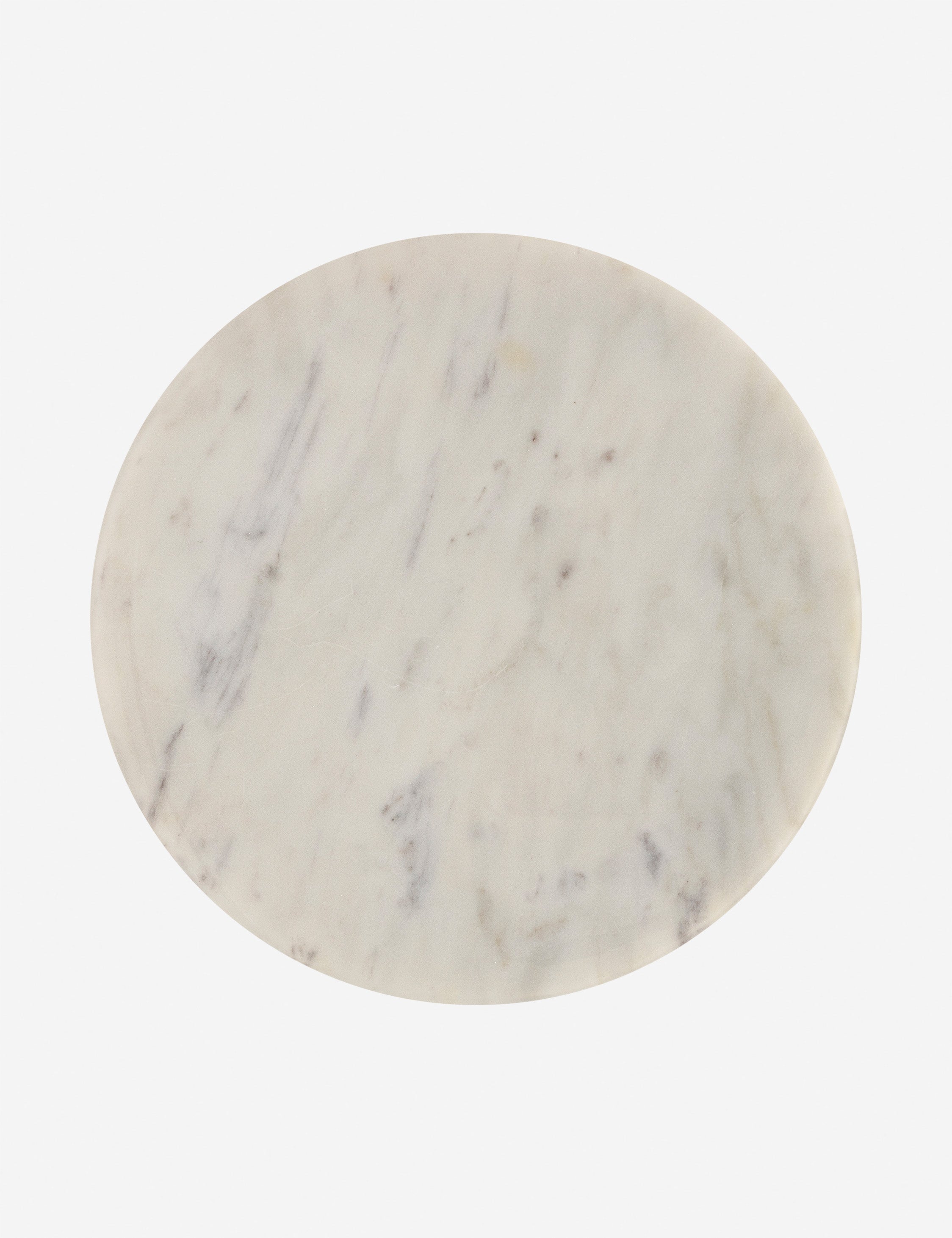 Overhead view of the top of the Meazza round marble drink side table.