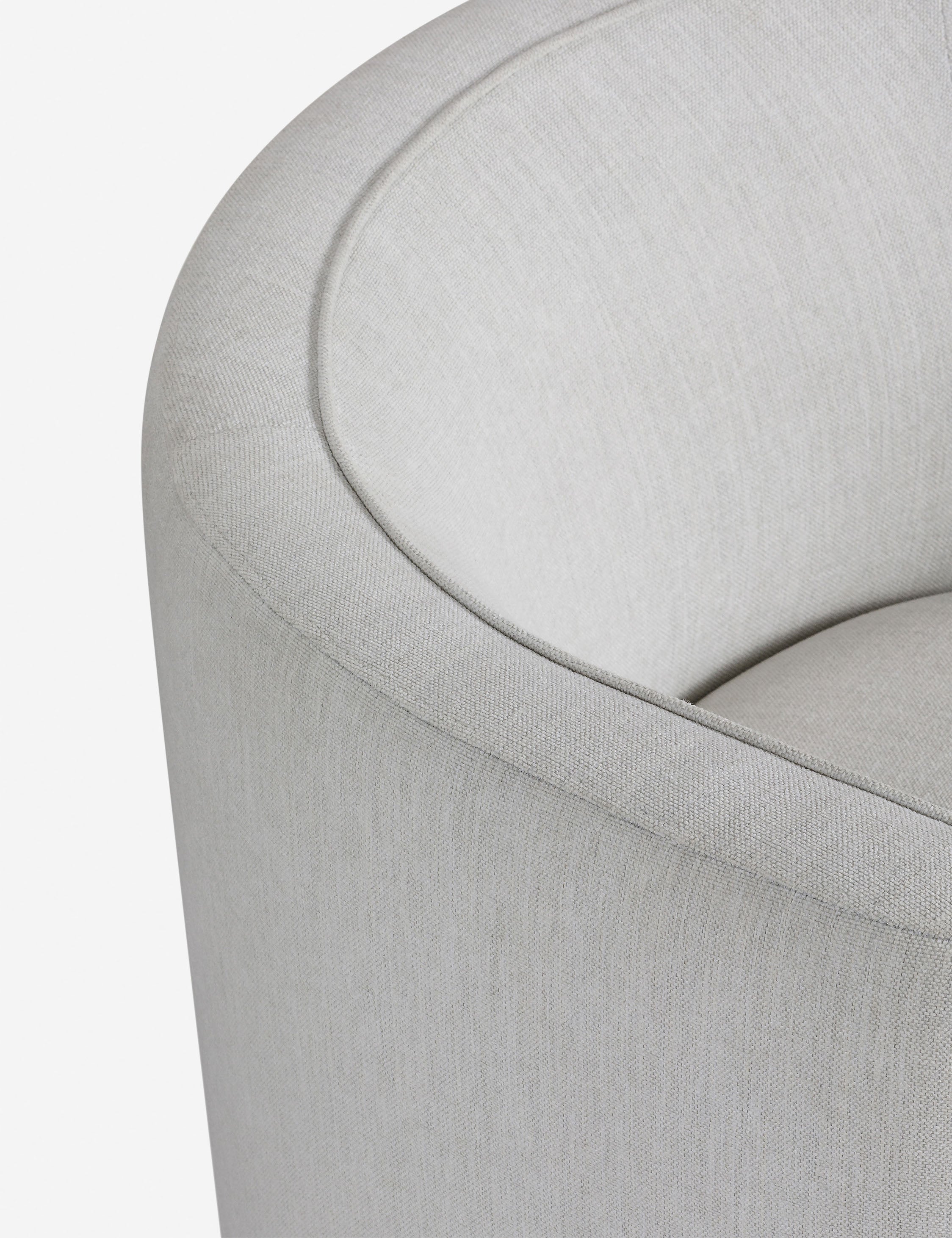 Close up of the Haynes barrel back swivel chair