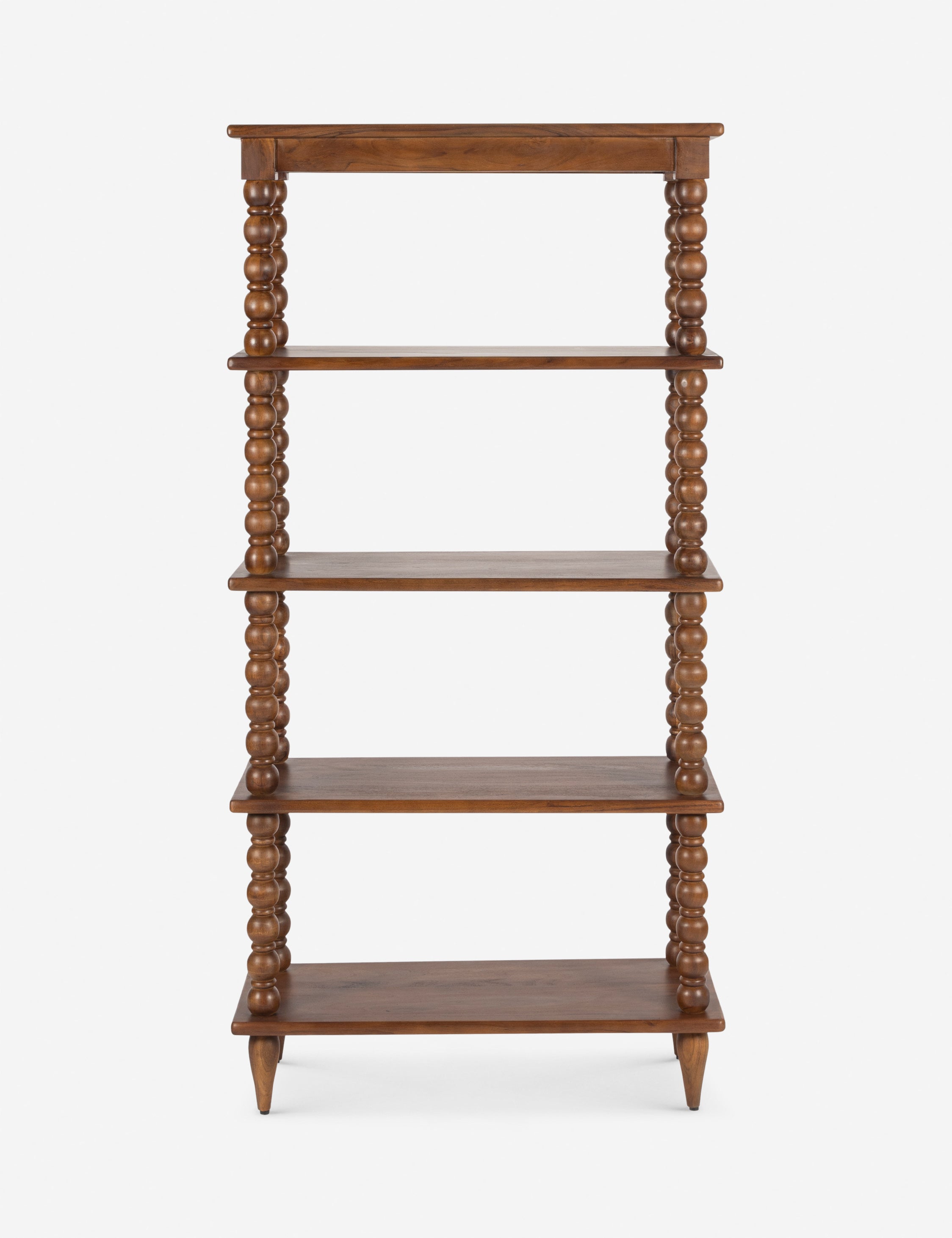 Foxton beaded turned wood tall bookcase