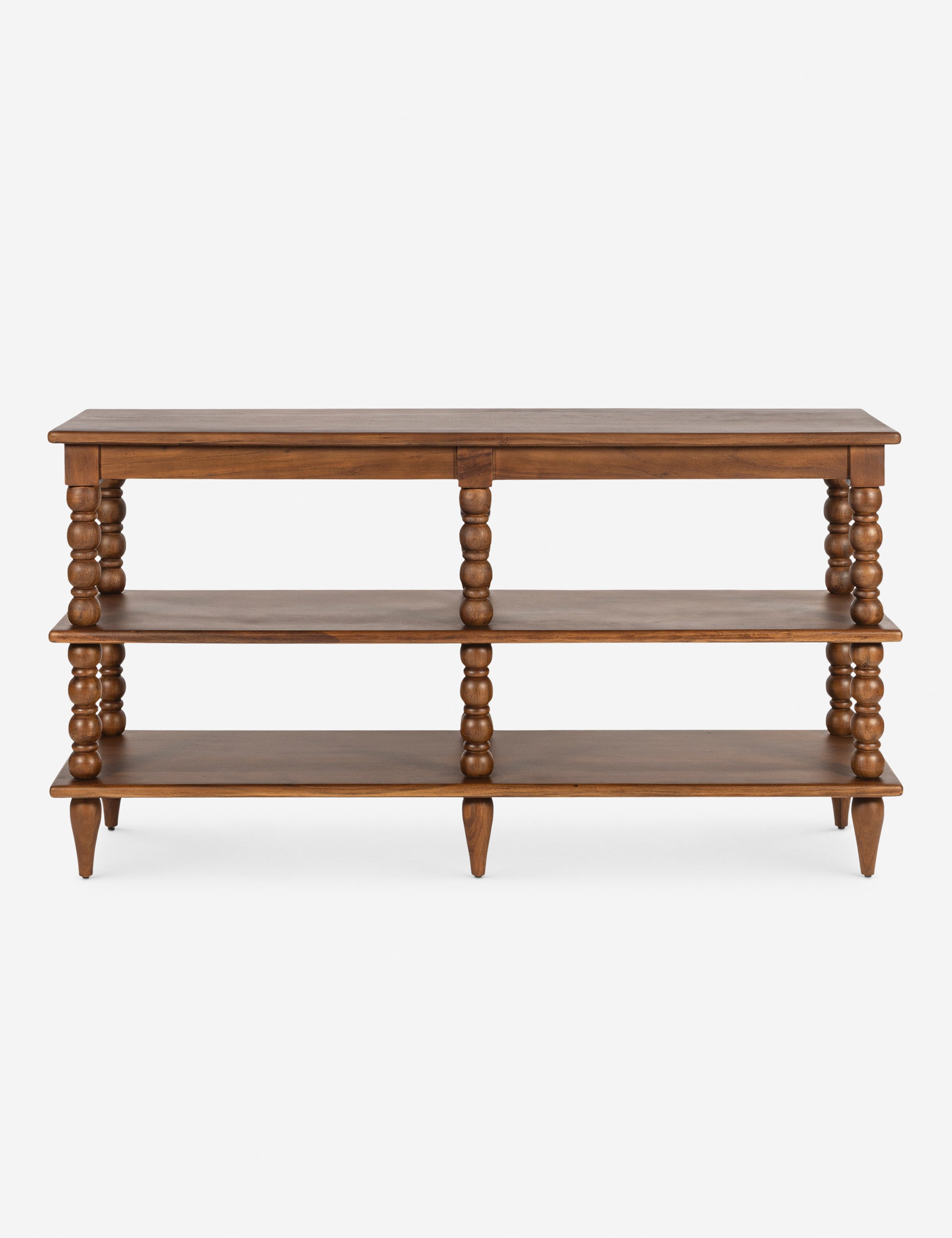 Foxton beaded turned wood low bookcase