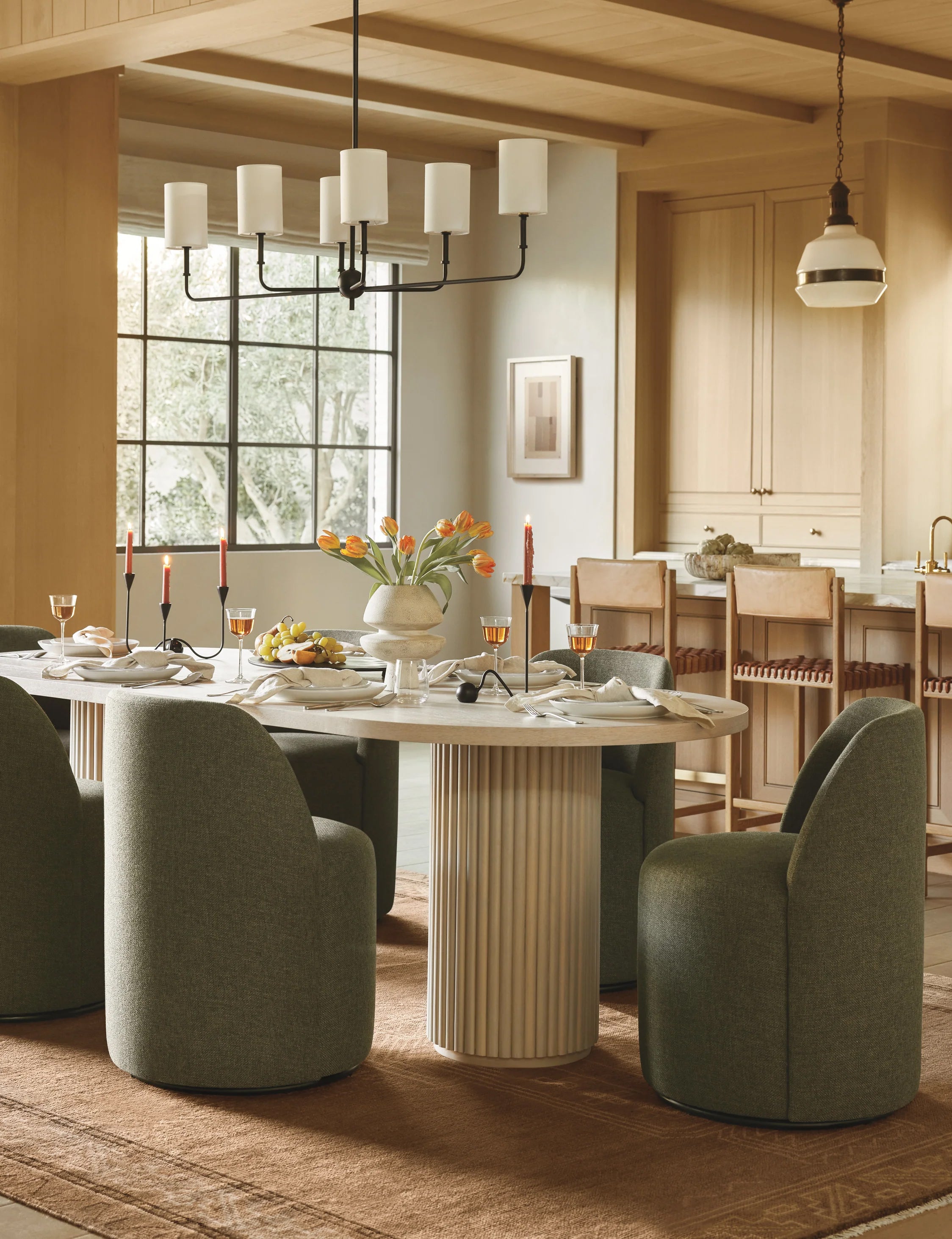 Mckay Swivel Dining Chair : Natural Linen Weave