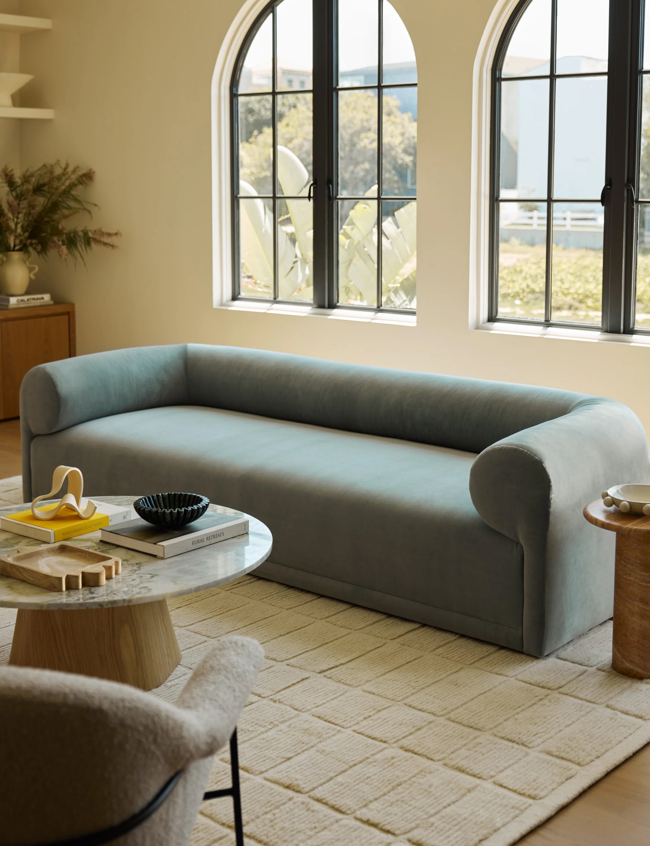 Carson Sofa : White Boucle