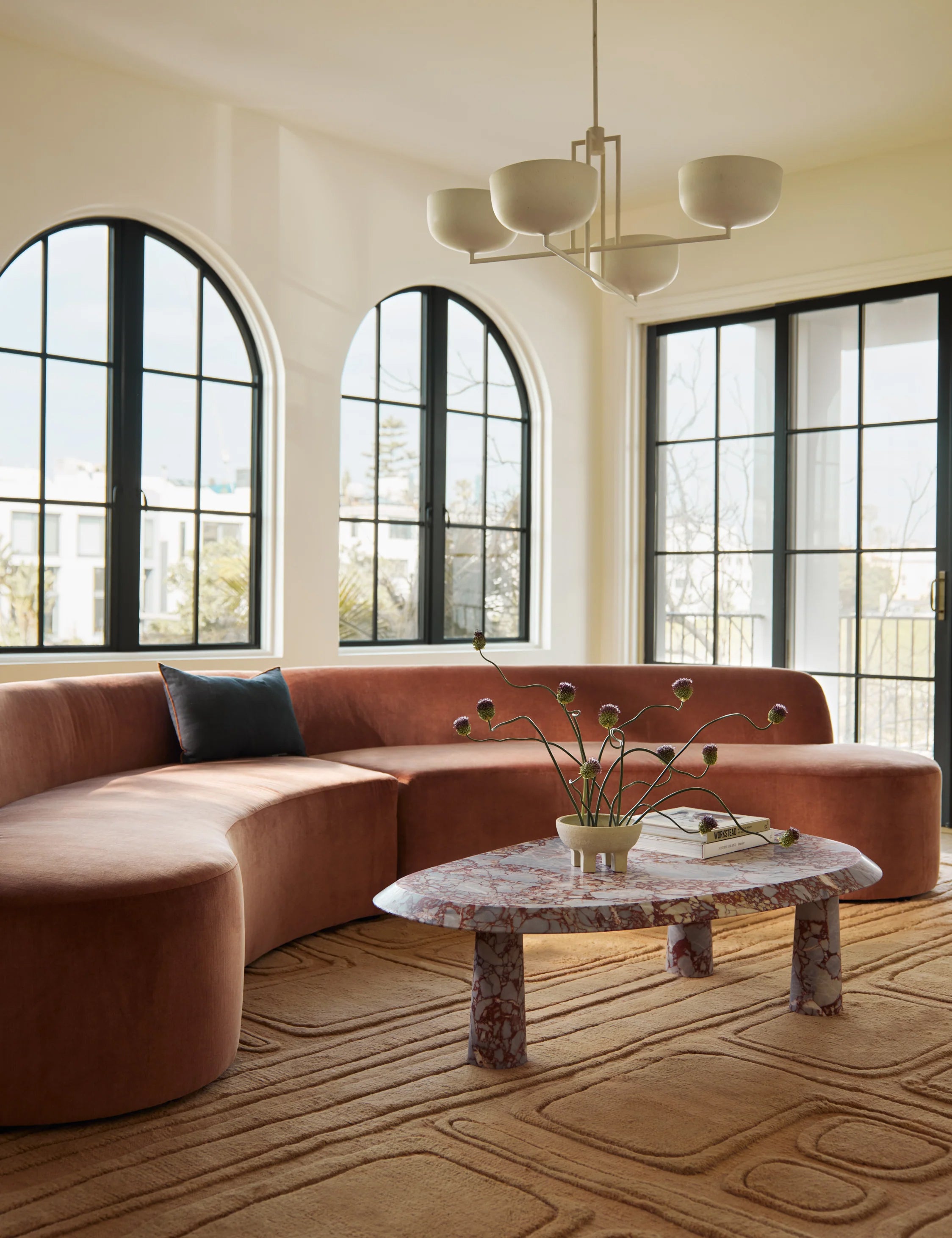 Cara Sectional Sofa : Talc Performance Linen / 159