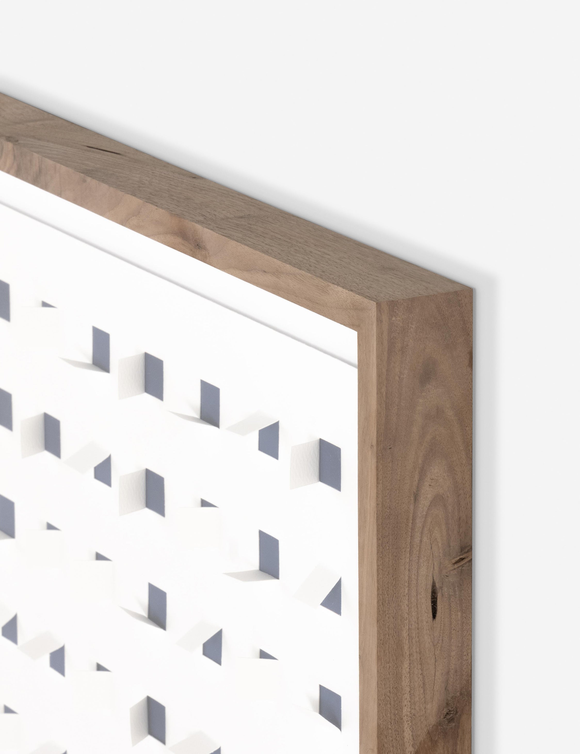 Corner of the See through navy and white wall art