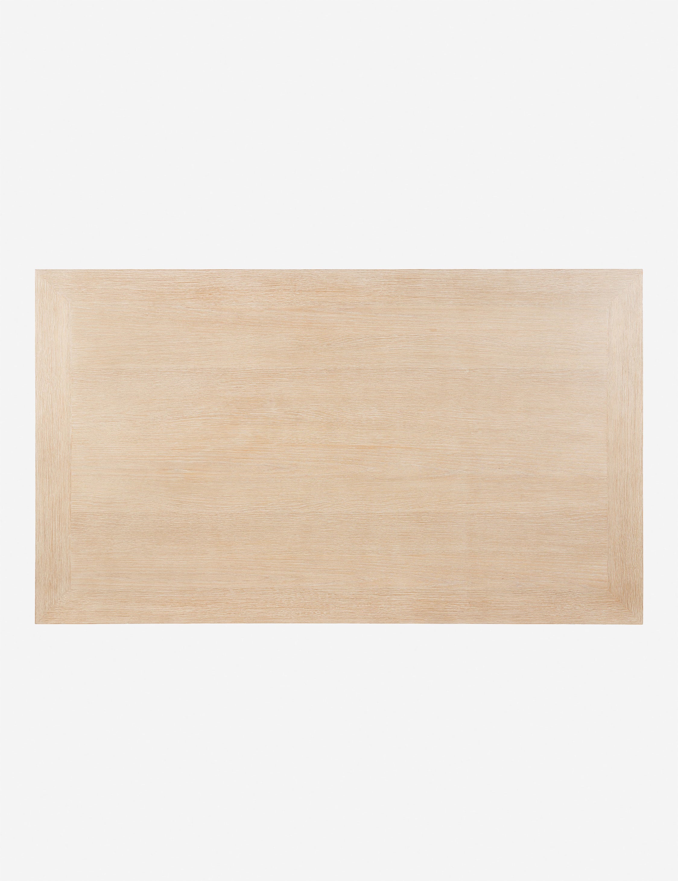 Overhead view of the Kristoff bleached oak minimalist rectangle coffee table.