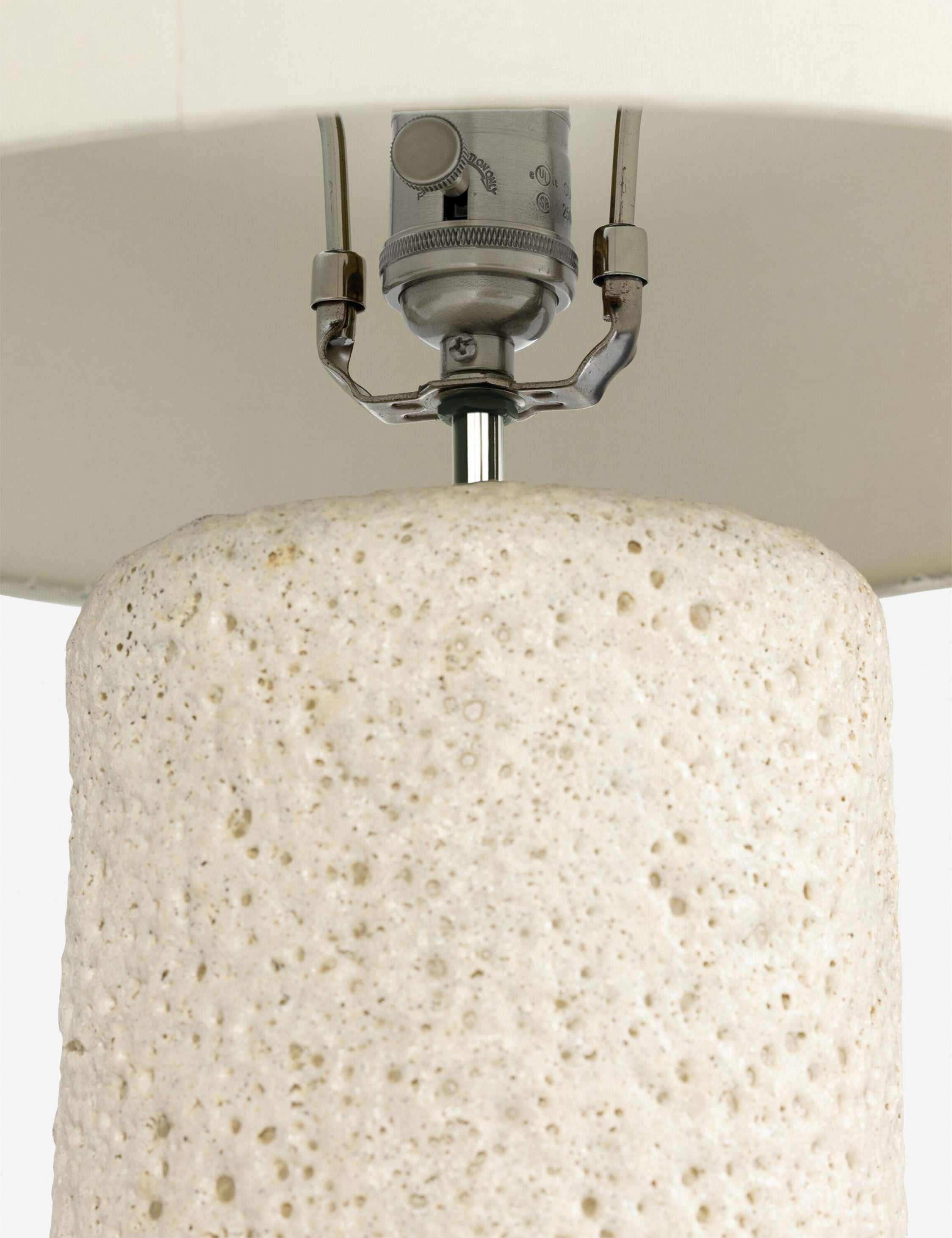 Close up of the base of the Kalel table lamp.