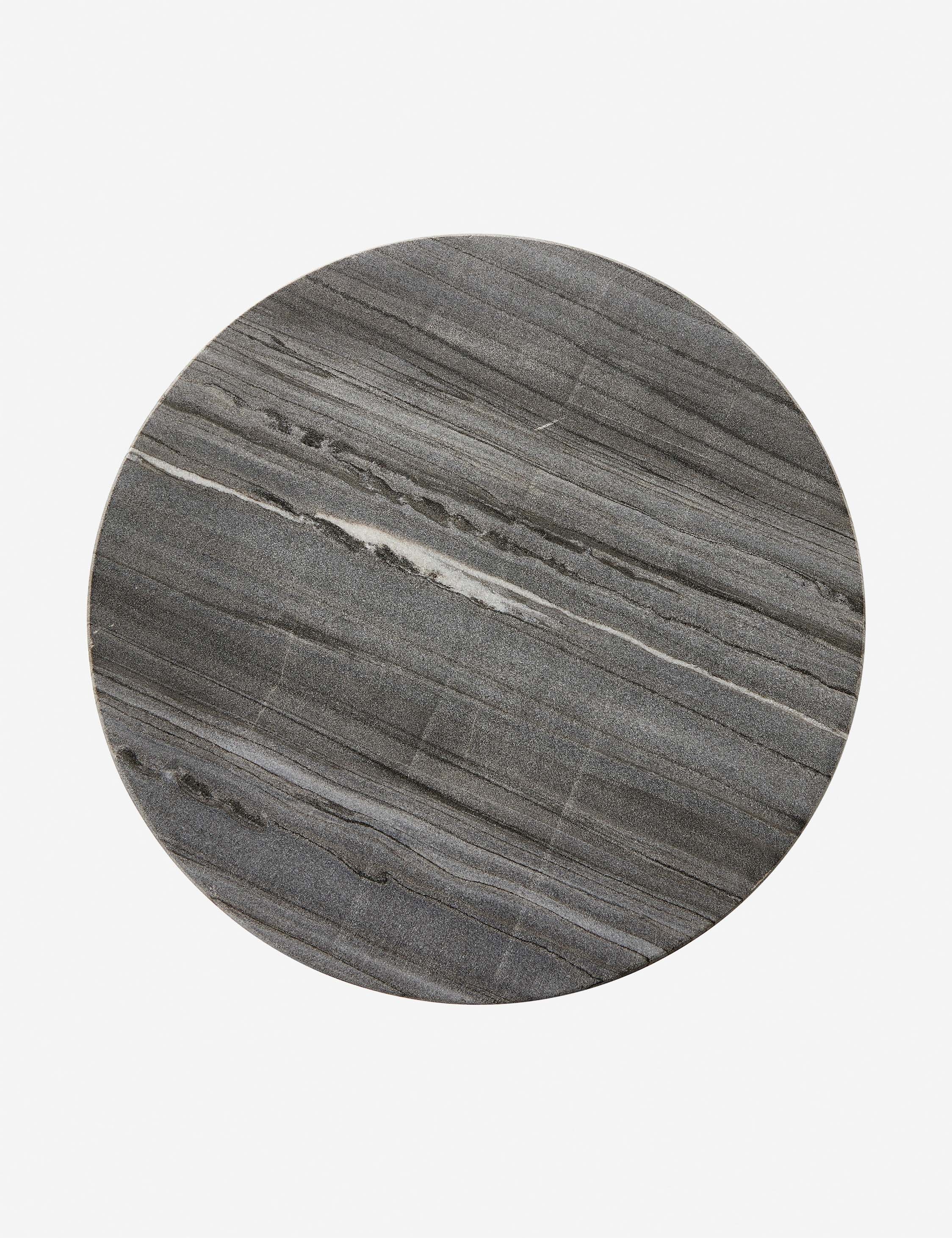 Top of the Fallow round marble side table.