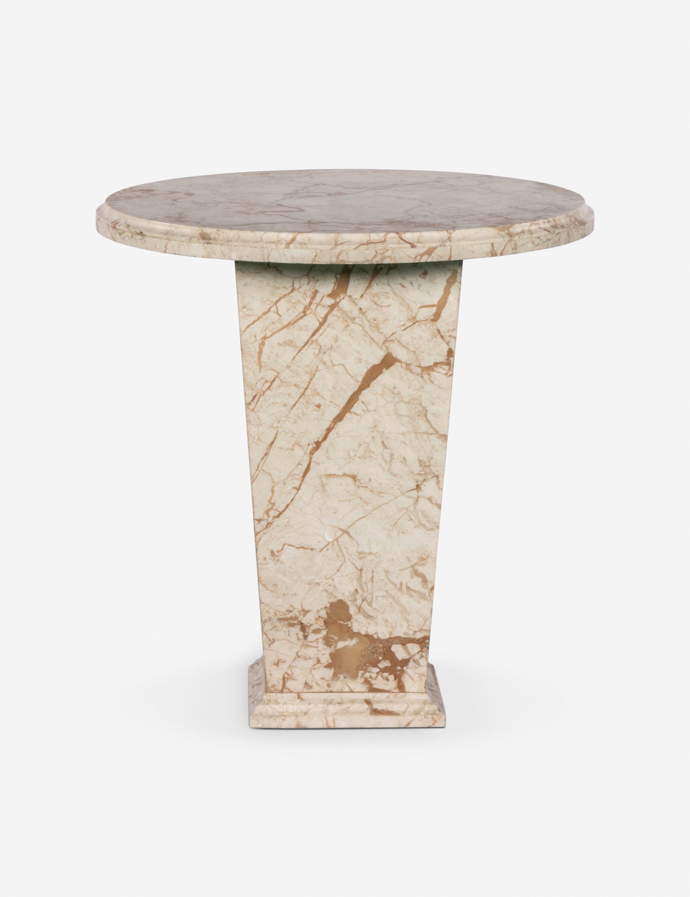 Engen round modern marble side table.