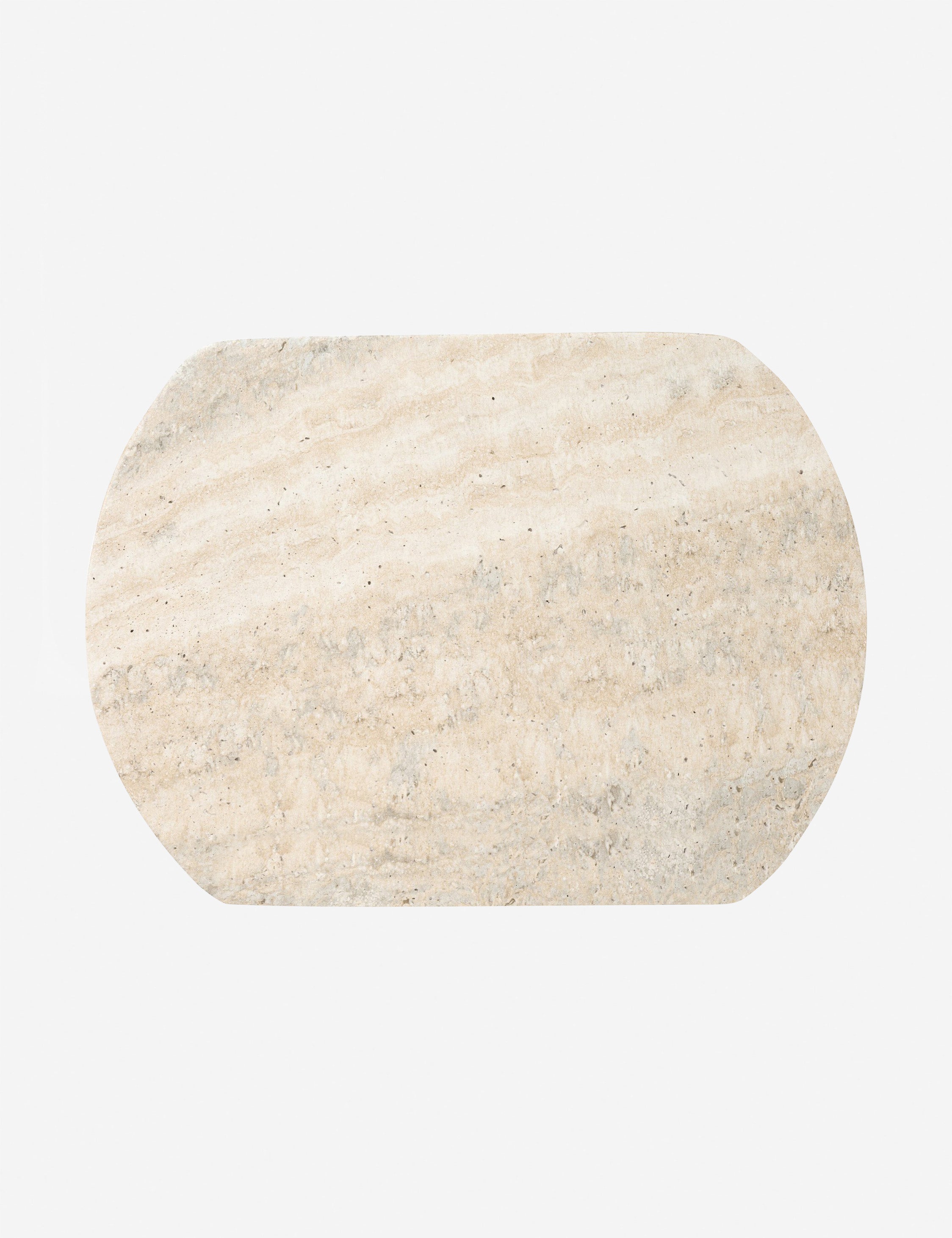 Overhead view of the Kandinsky modern textural cast concrete side table.