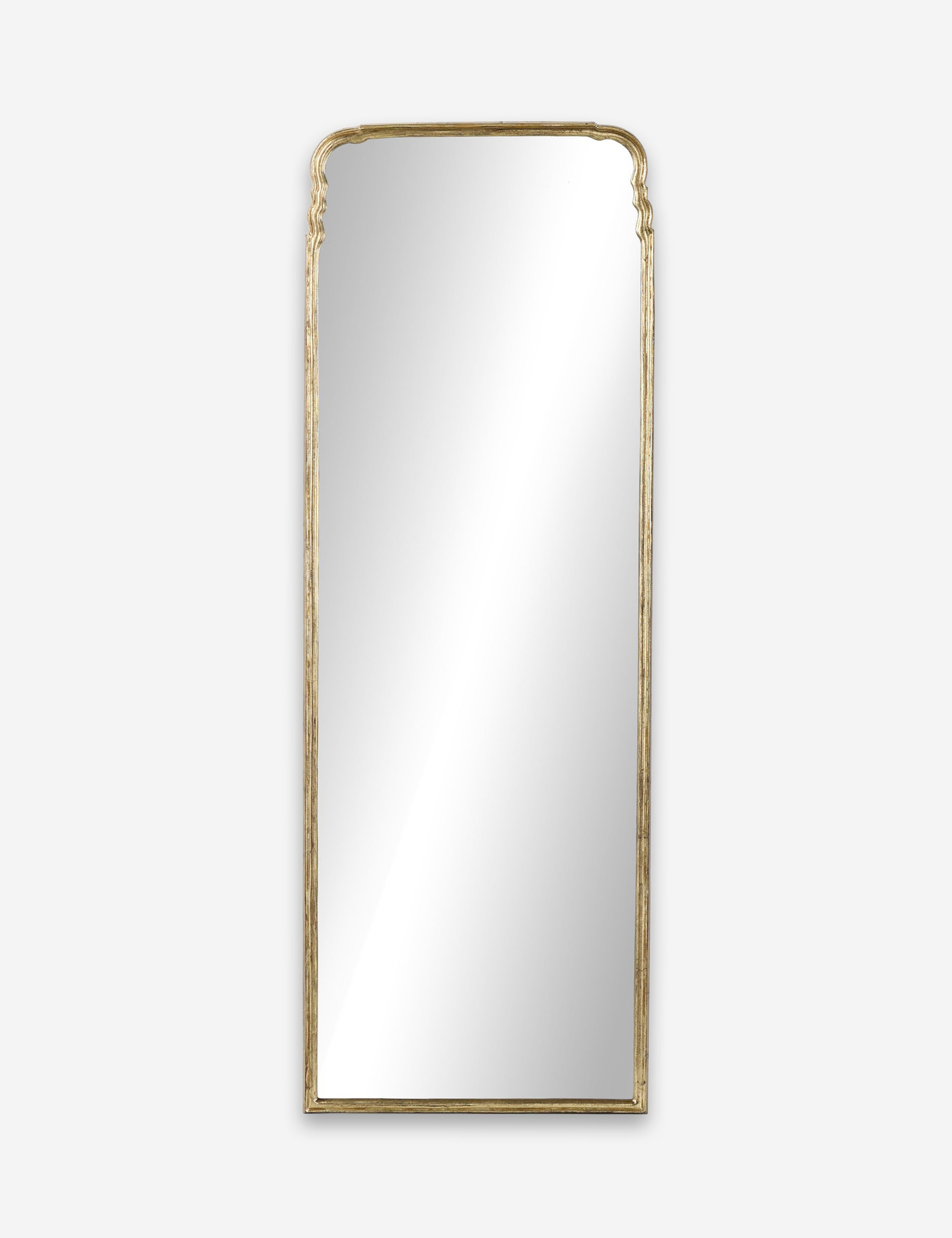 Coudray serpentine gold leaf frame floor mirror