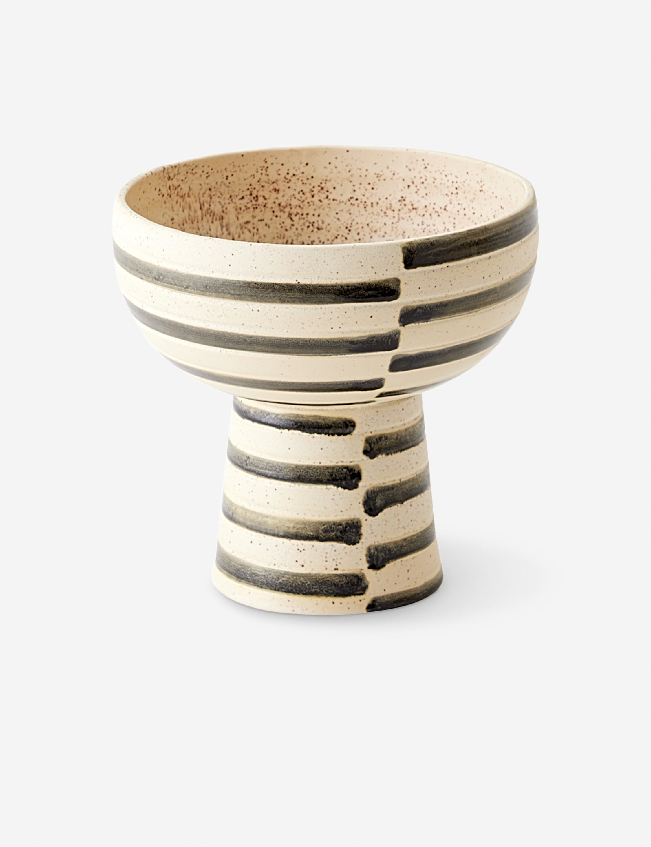 Boreges ceramic striped footed bowl.