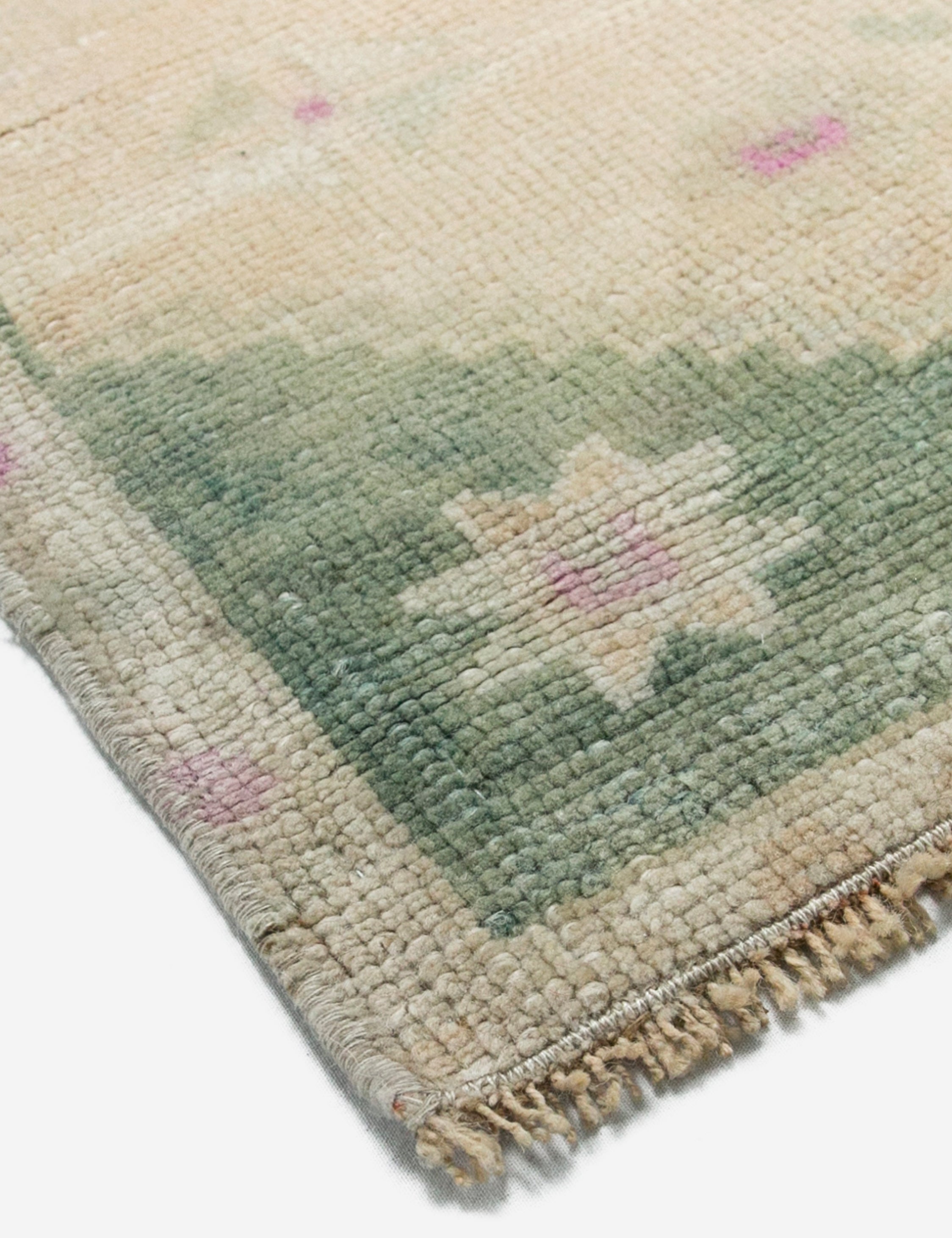 Vintage Turkish Hand-Knotted Wool Mini Rug No. 296, 1'9