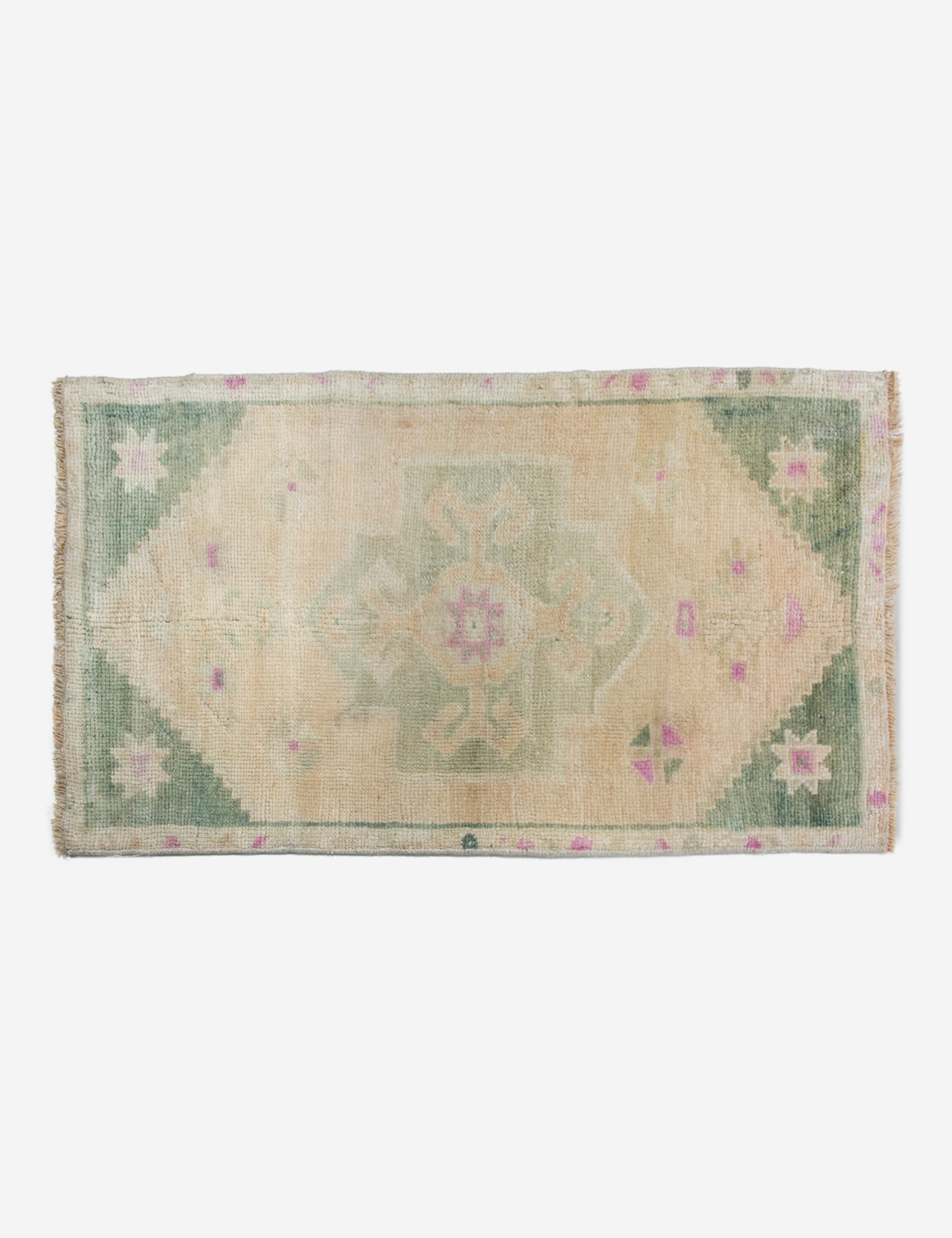 Vintage Turkish Hand-Knotted Wool Mini Rug No. 296, 1'9