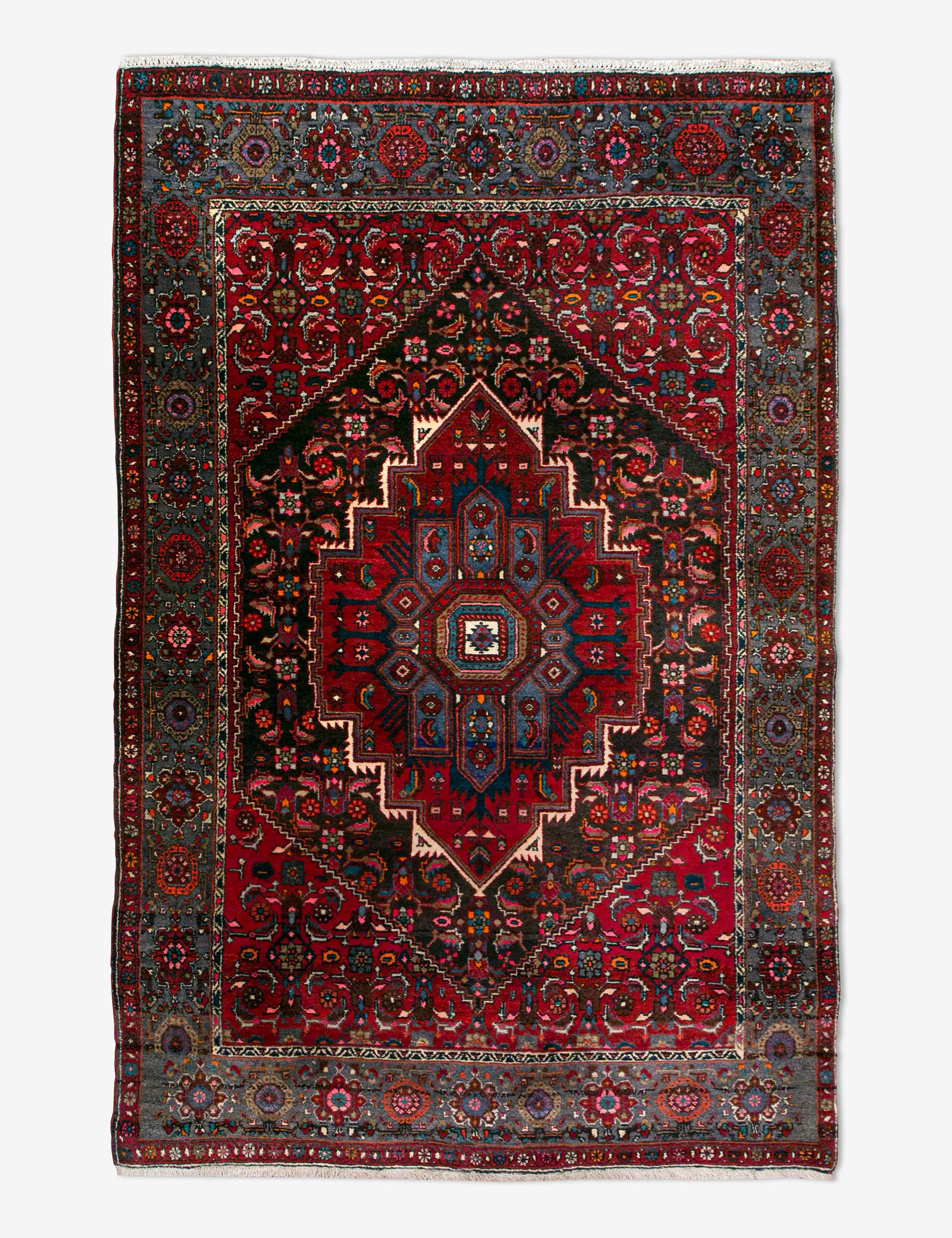 Vintage Turkish Hand-Knotted Wool Rug No. 446, 4'2