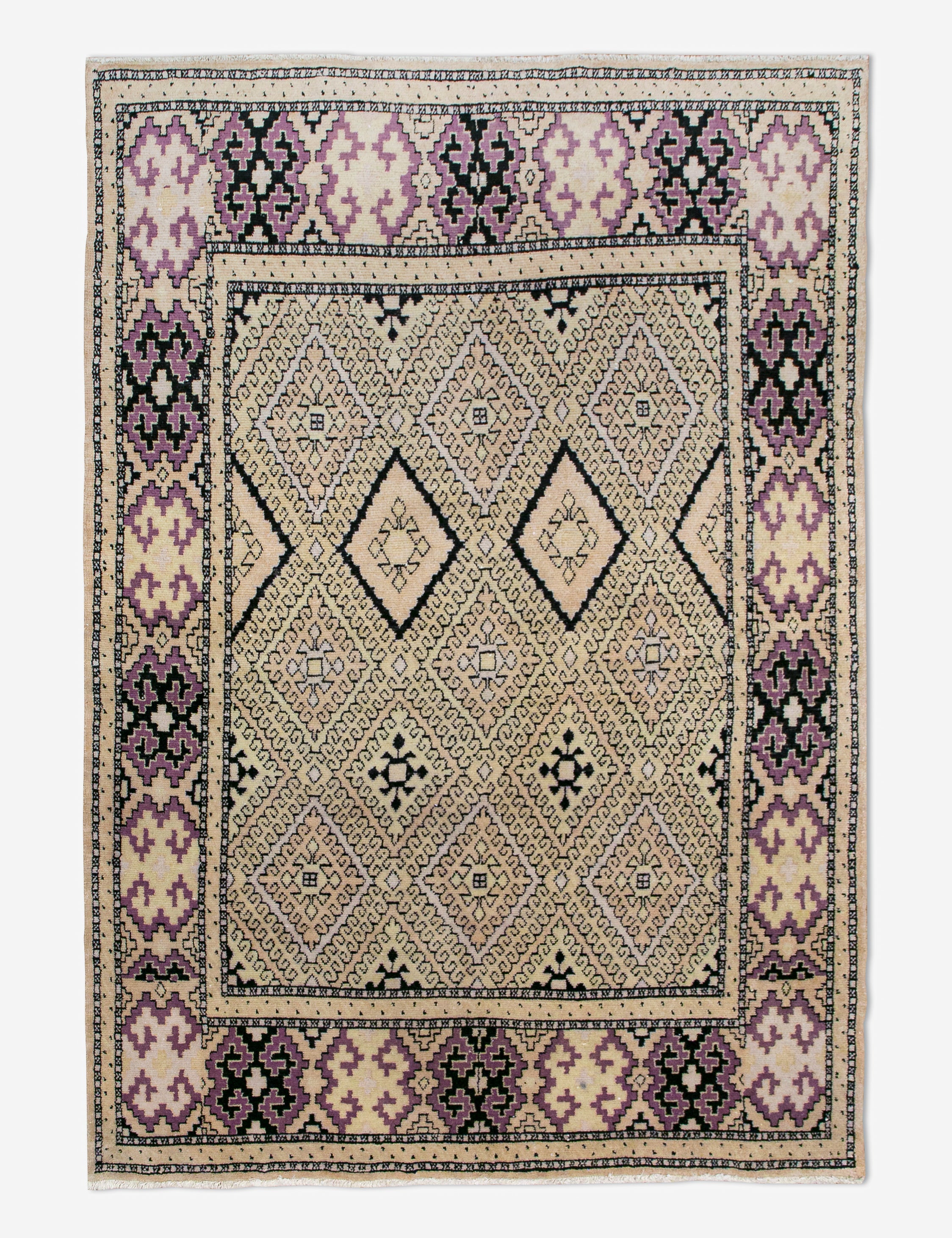 Vintage Turkish Hand-Knotted Wool Rug No. 456, 4'5