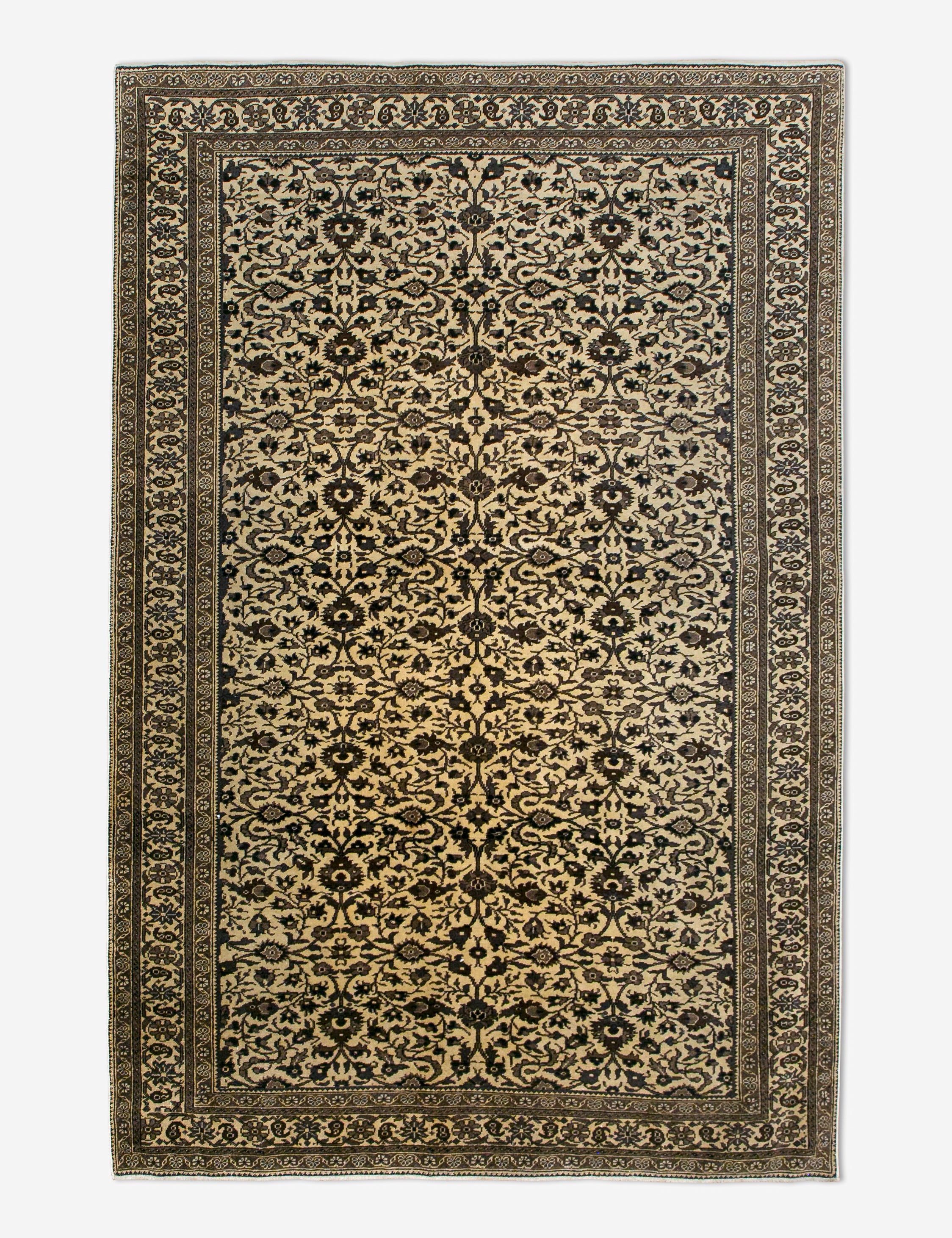 Vintage Turkish Hand-Knotted Wool Rug No. 458, 4'11