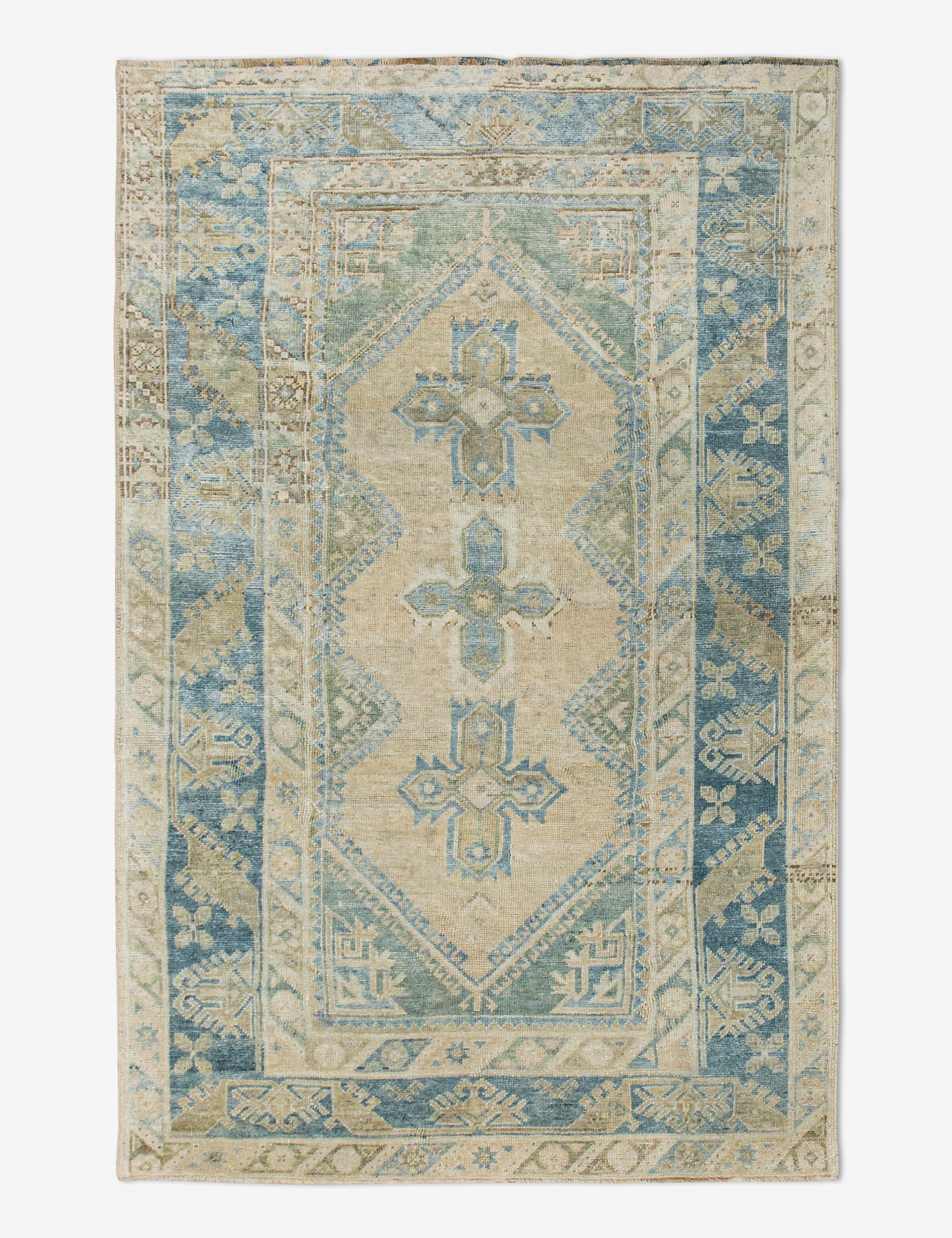 Vintage Turkish Hand-Knotted Wool Rug No. 459, 4'4