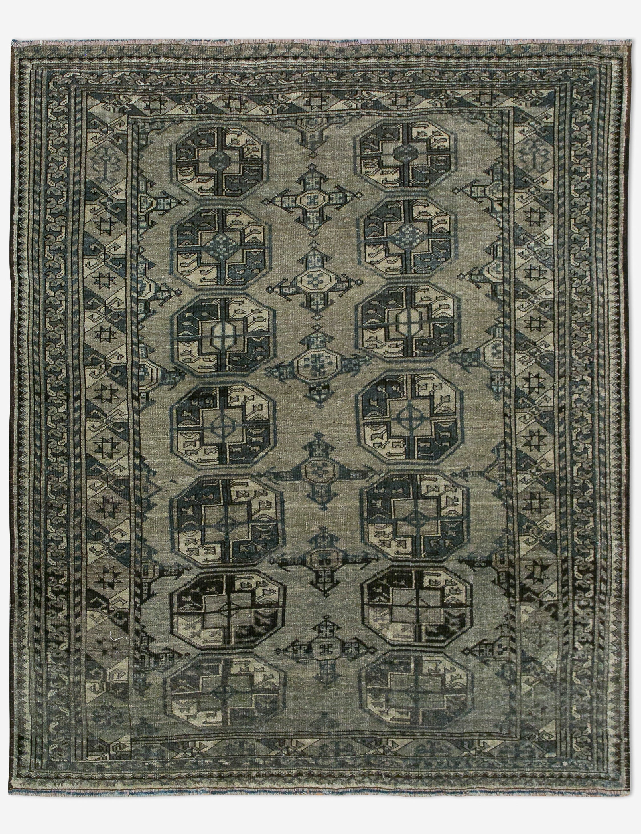 Vintage Turkish Hand-Knotted Wool Rug No. 460, 4'6