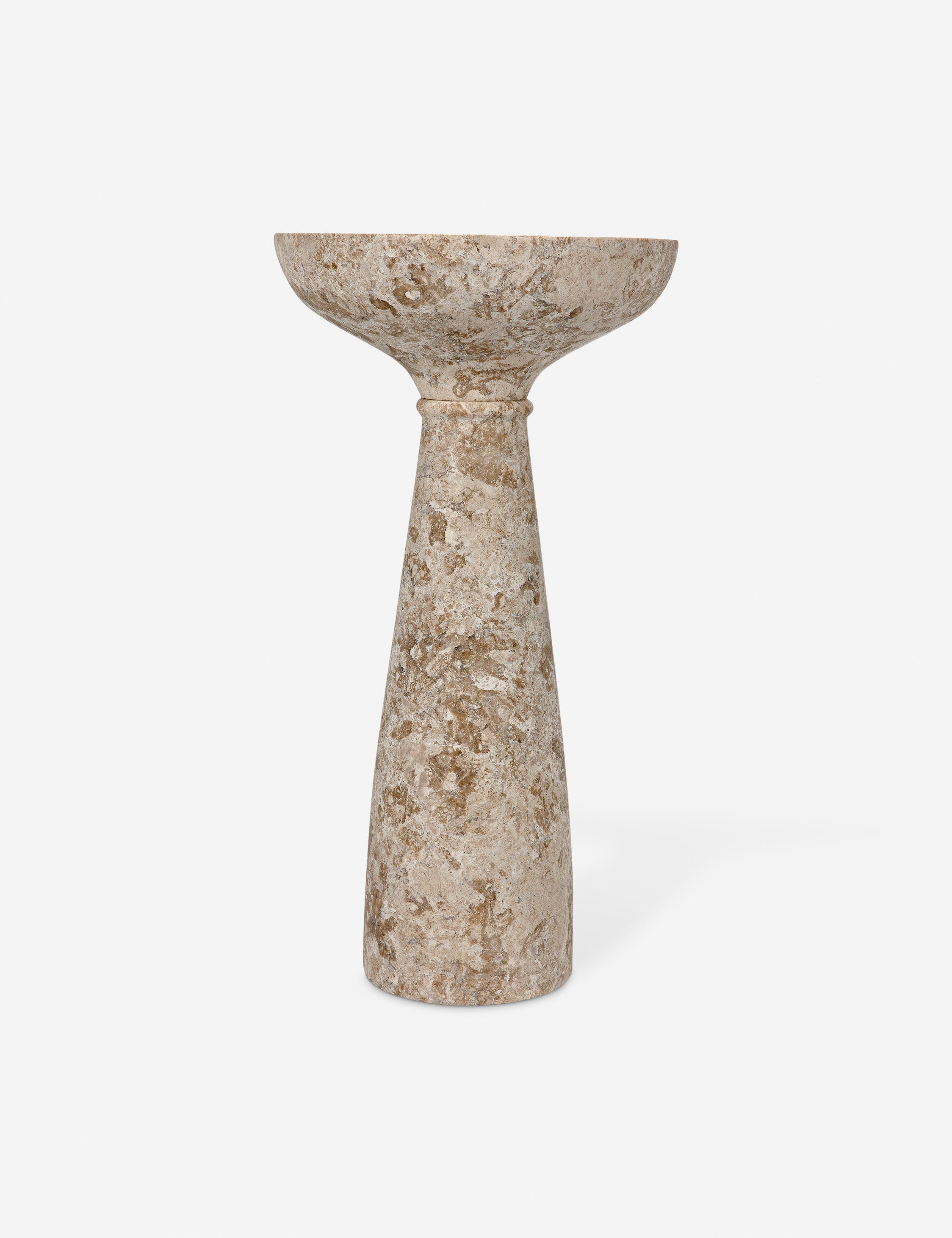 Braun round marble drink side table.