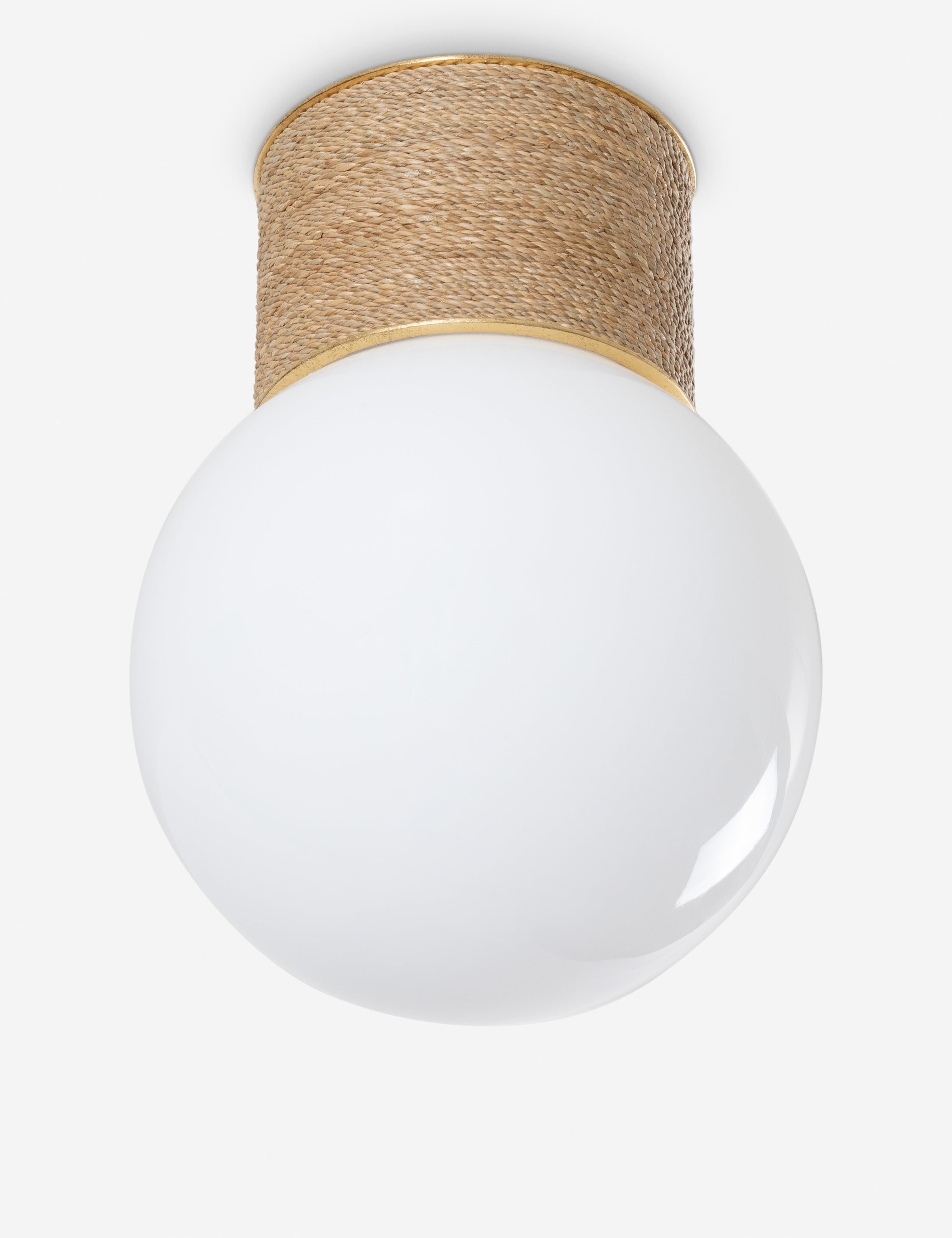 Jahan coastal rope wrapped flush mount light.