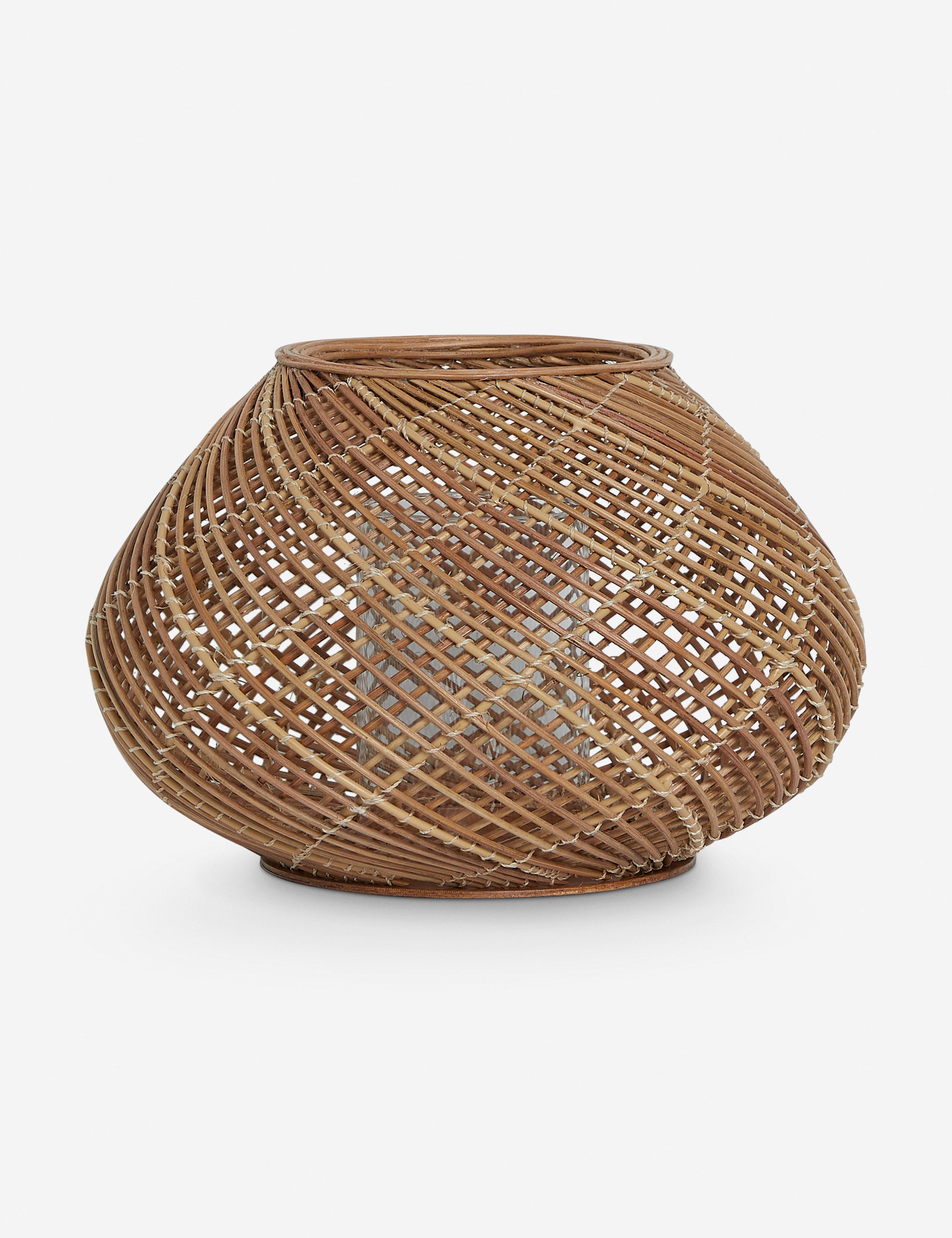 Argos large modern woven lantern candleholder.