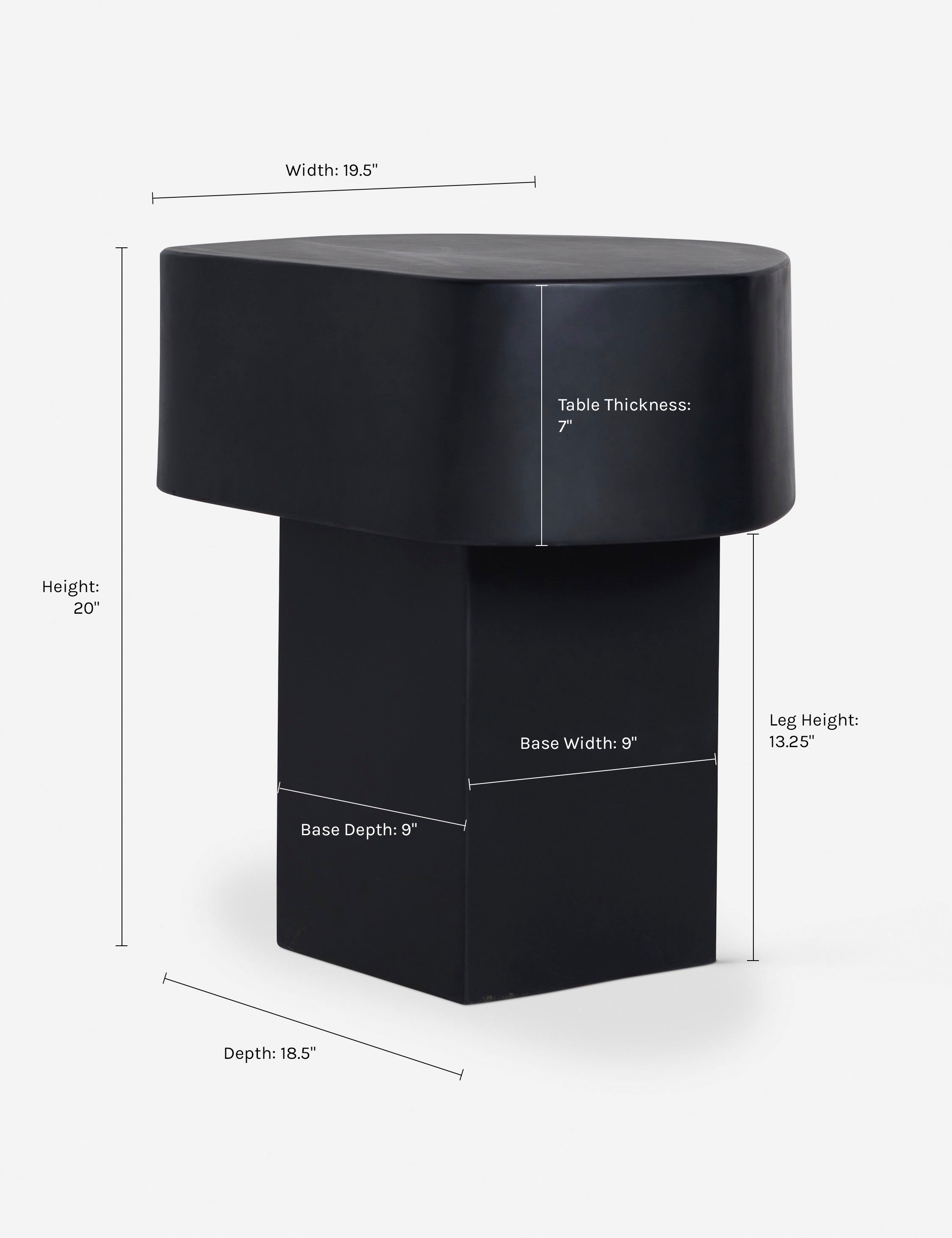 Dimensions on the Armas Indoor Outdoor Round Side Table