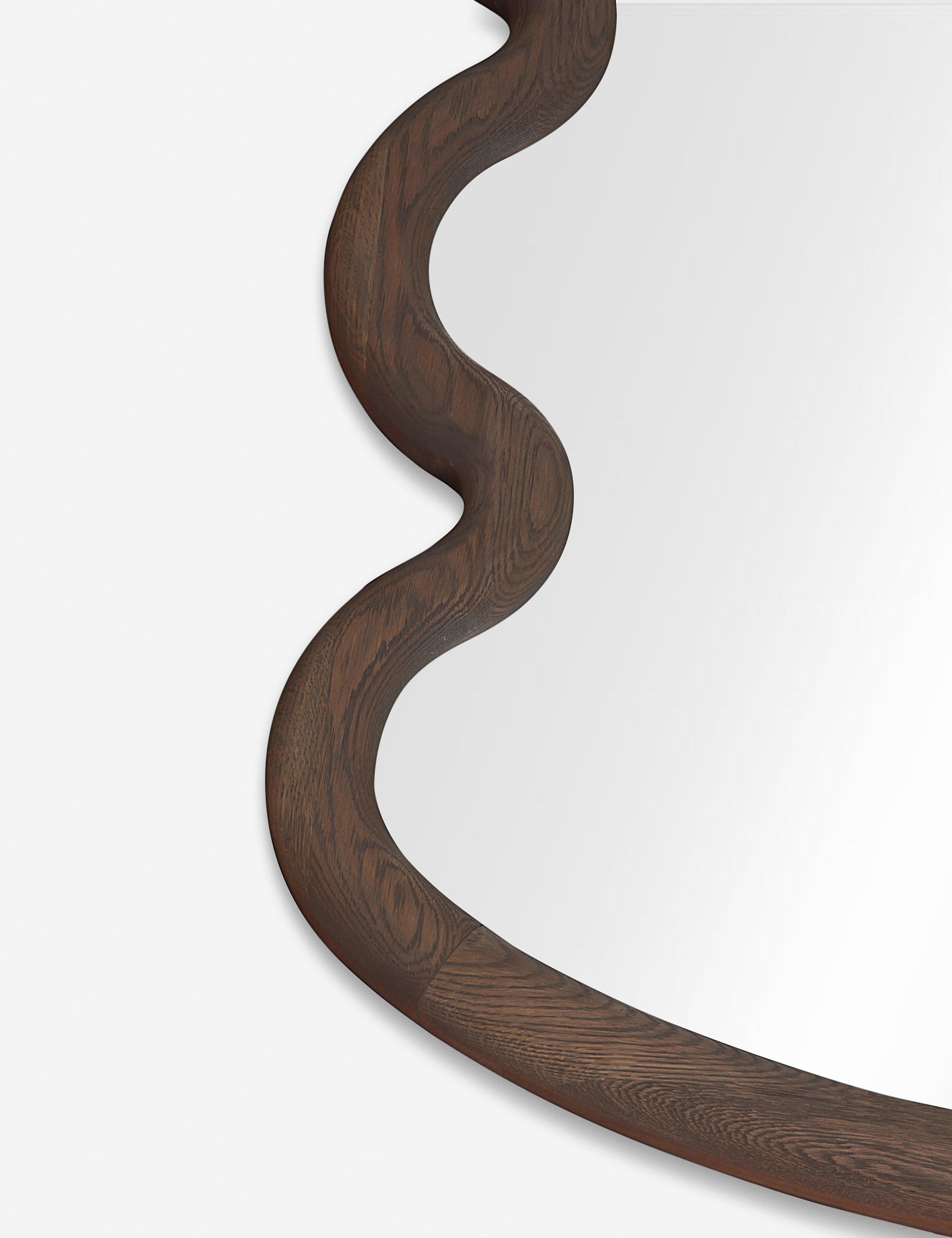 Close up of the Nanala modern wavy large wall mirror.
