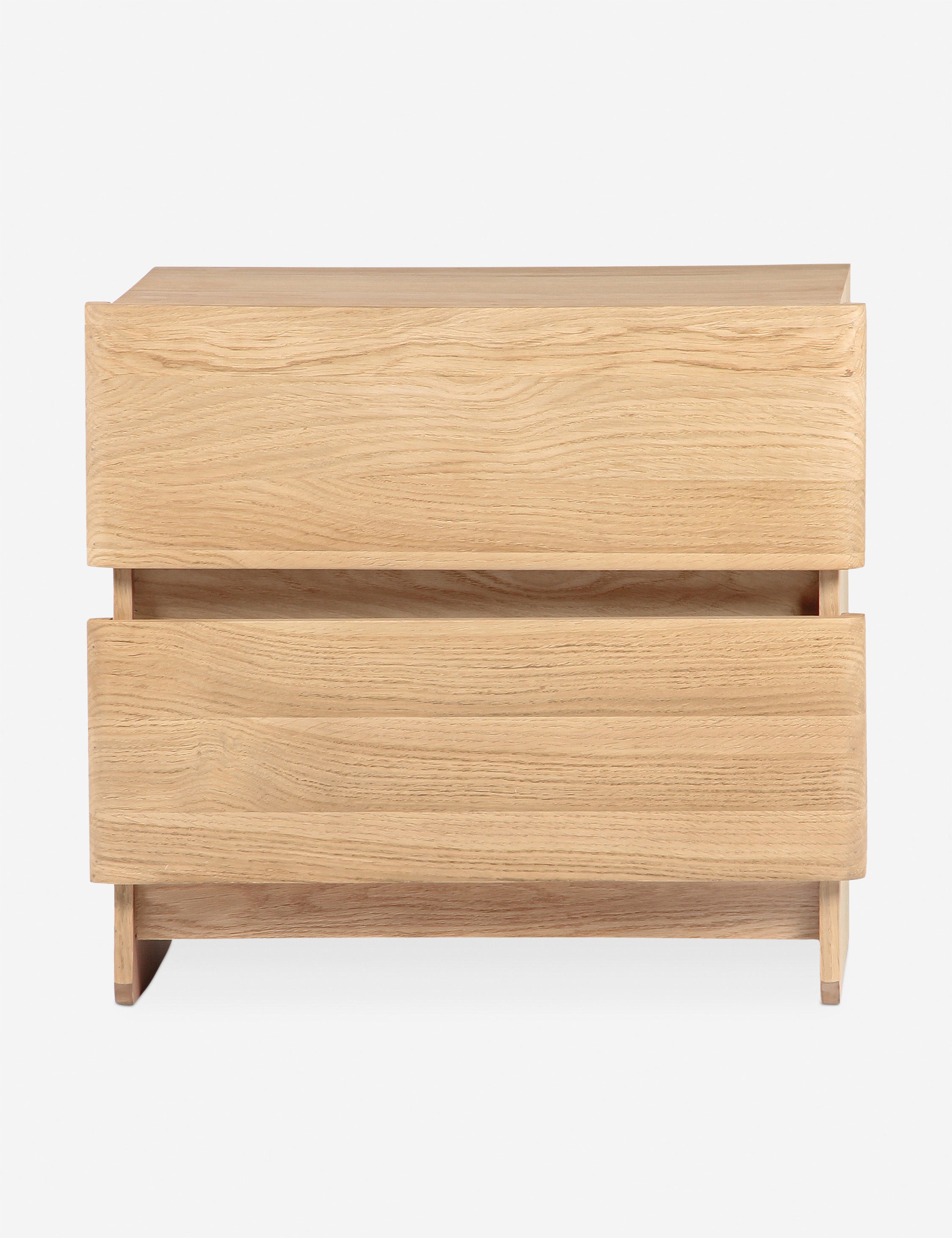 Mikiya modern natural oak 2-drawer nightstand