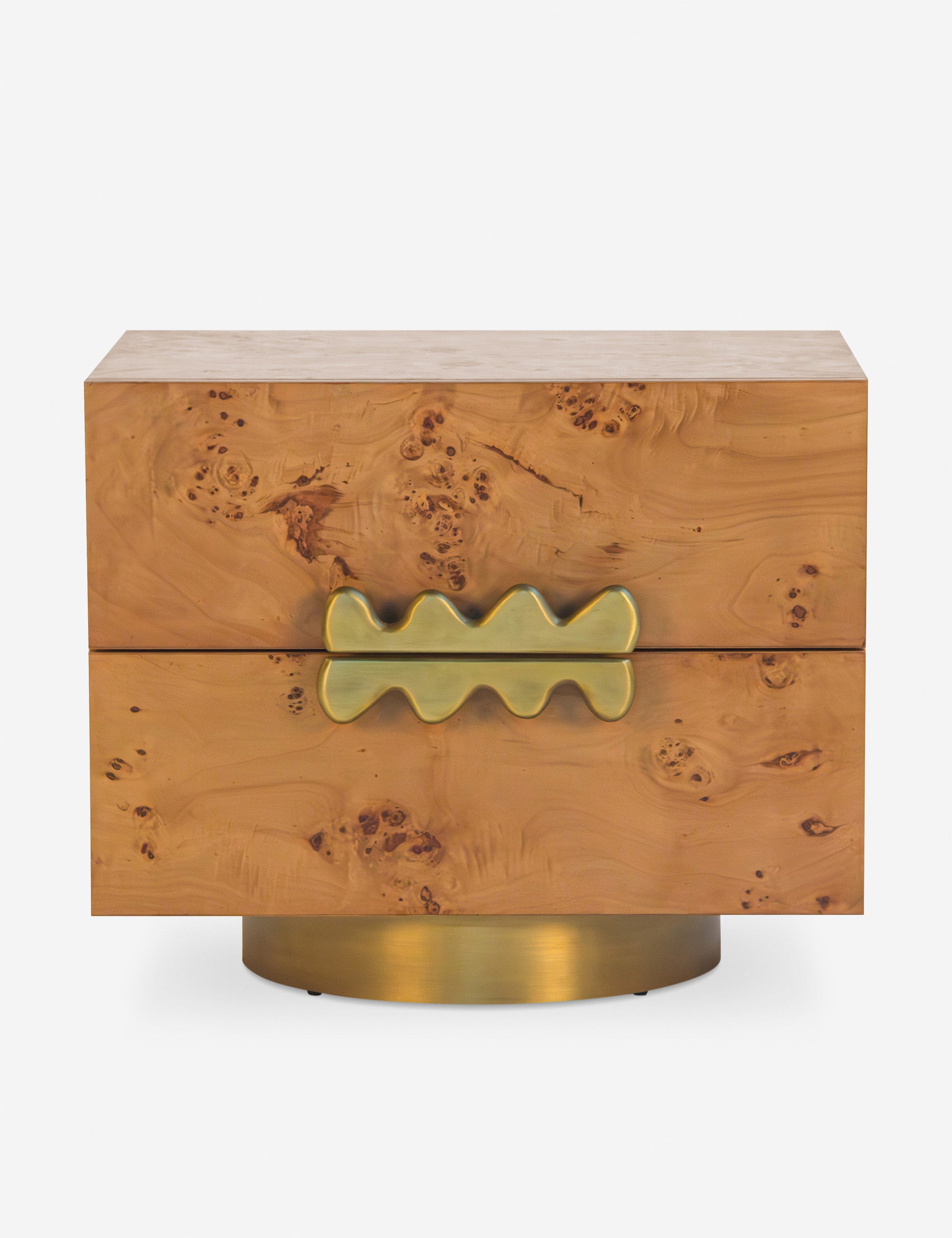 Bertone burl wood 2-drawer nightstand