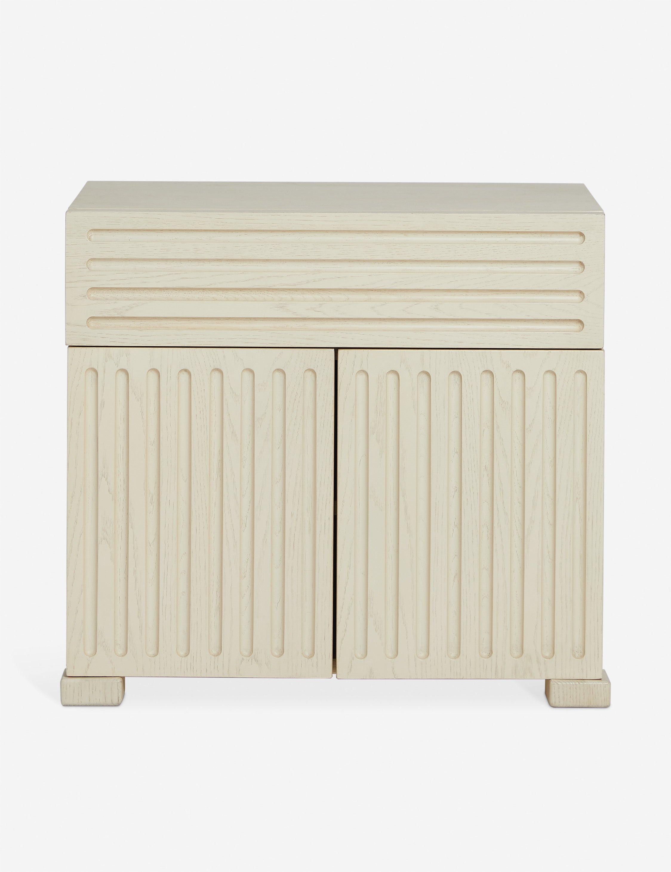 Beck grooved light wood nighstand.