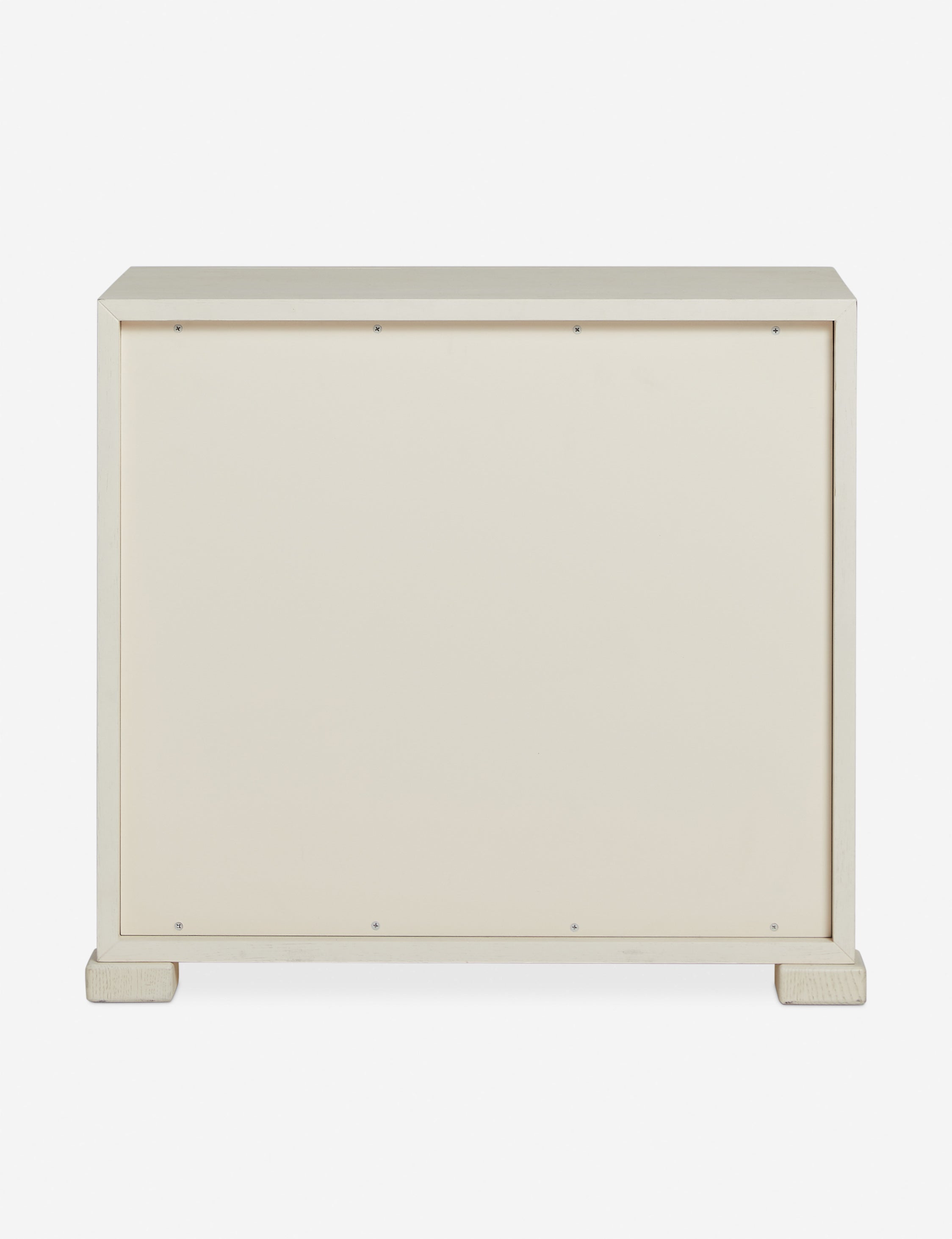 Back of the Beck grooved light wood nightstand.