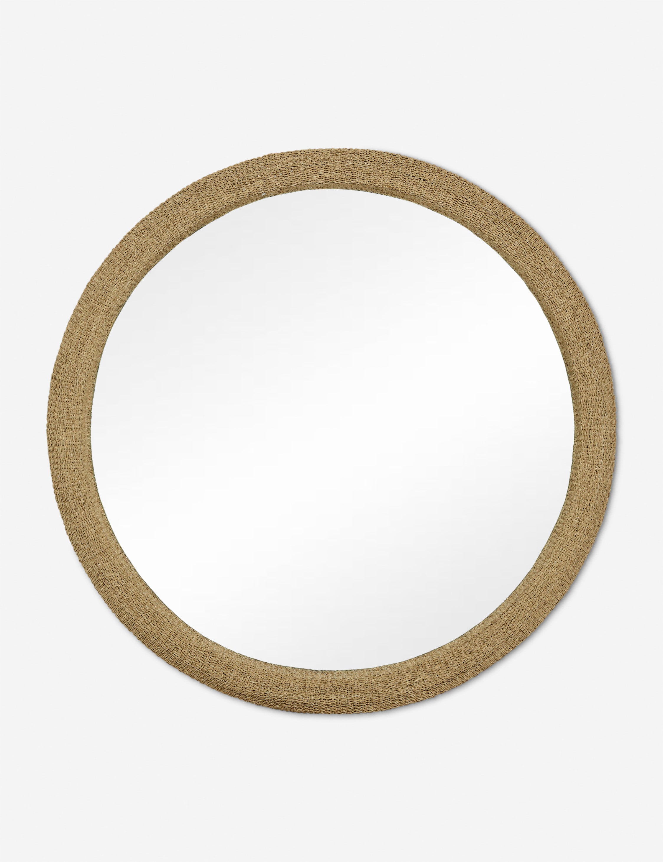 Bode rope wrapped natural round mirror