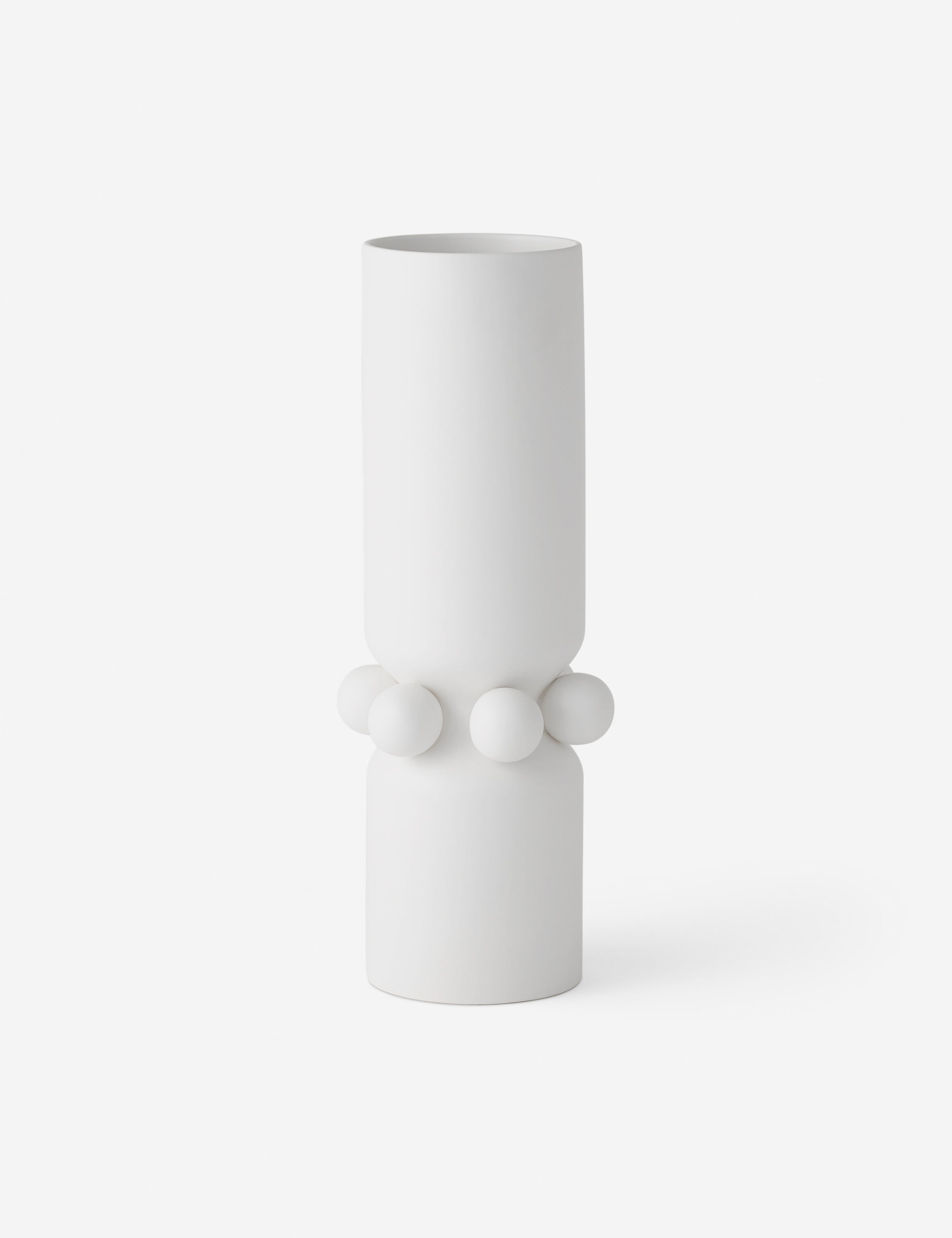 Ingleby white ceramic column vase.