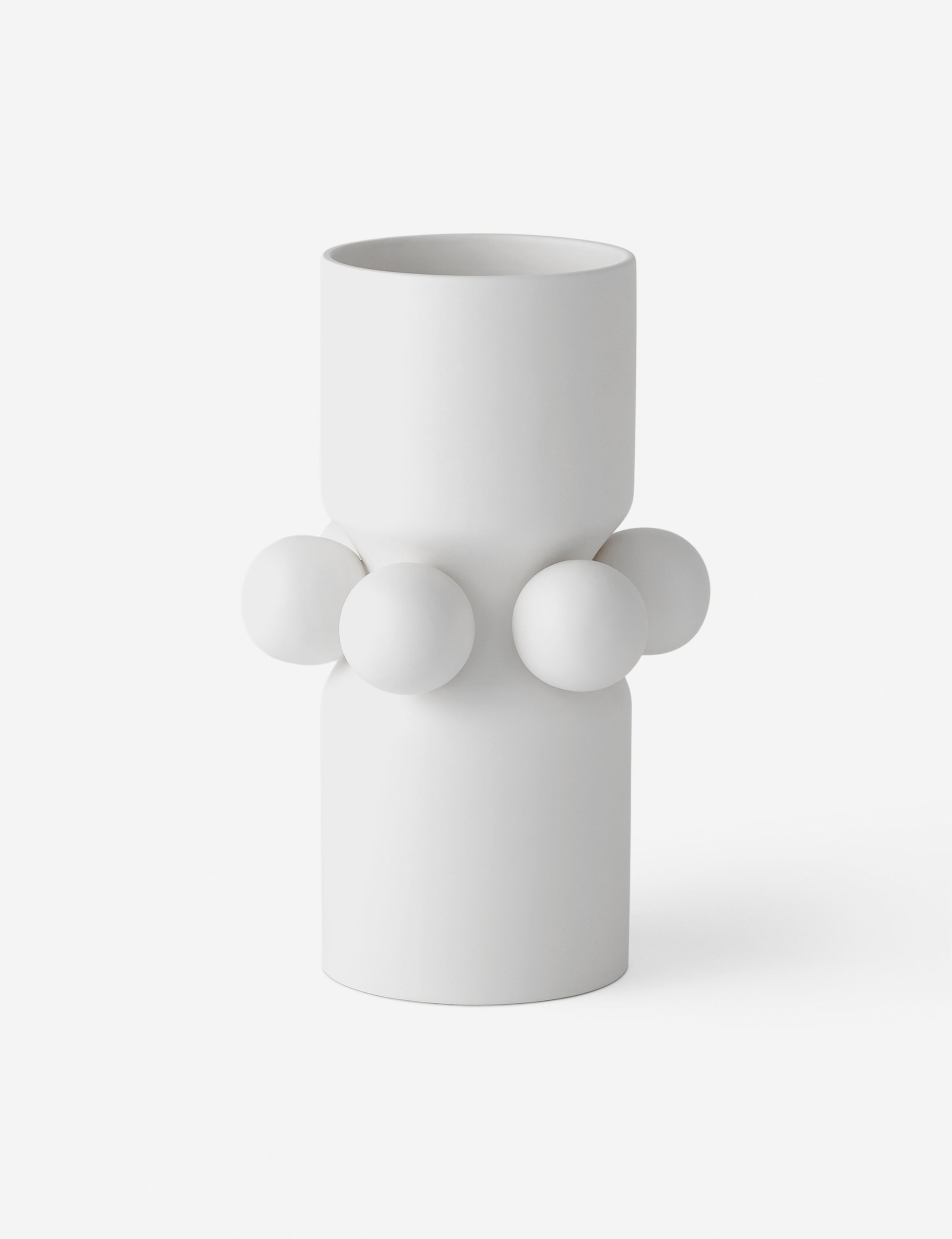 Ingleby white ceramic column vase.