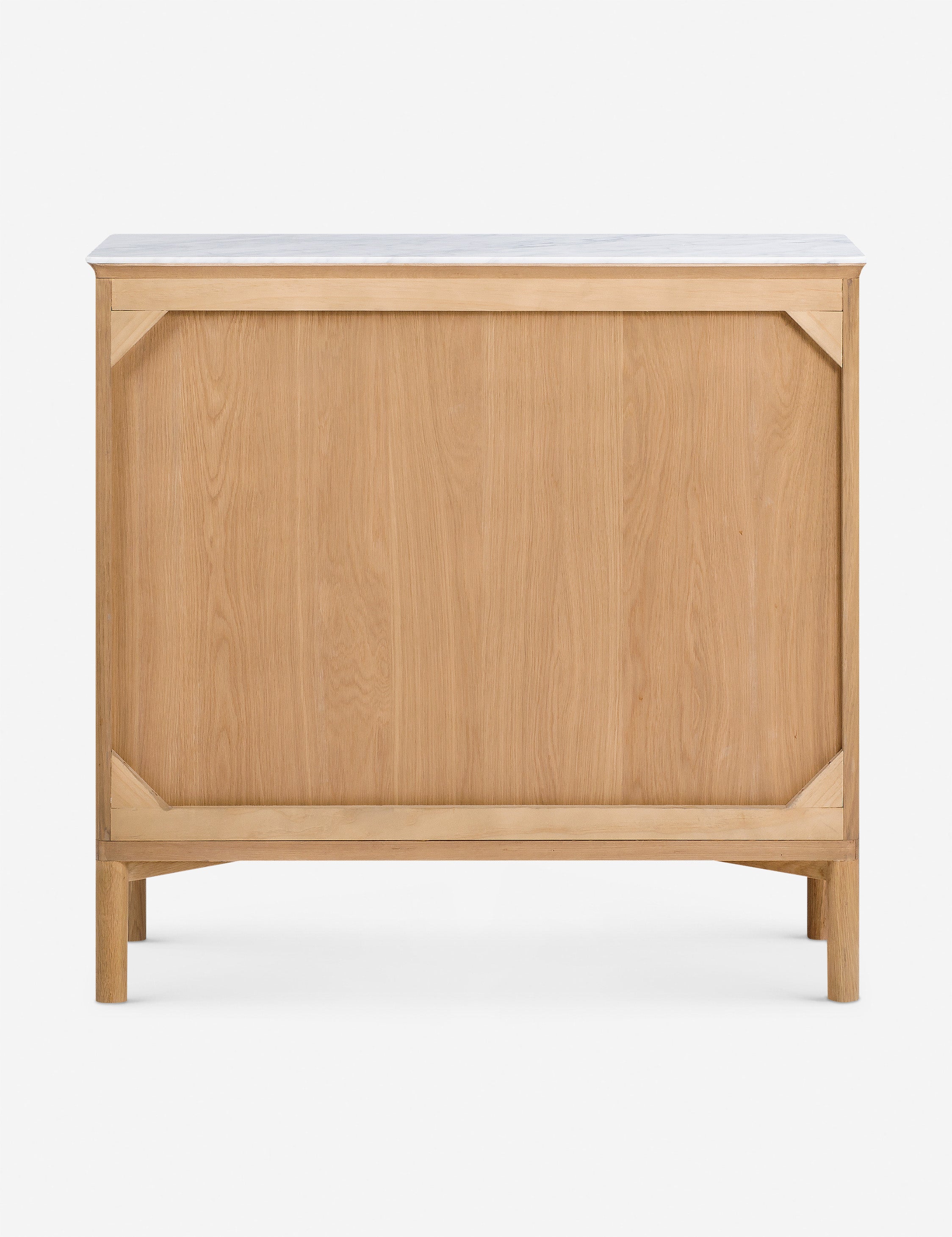 Back of the Matija marble top, reeded door front cabinet