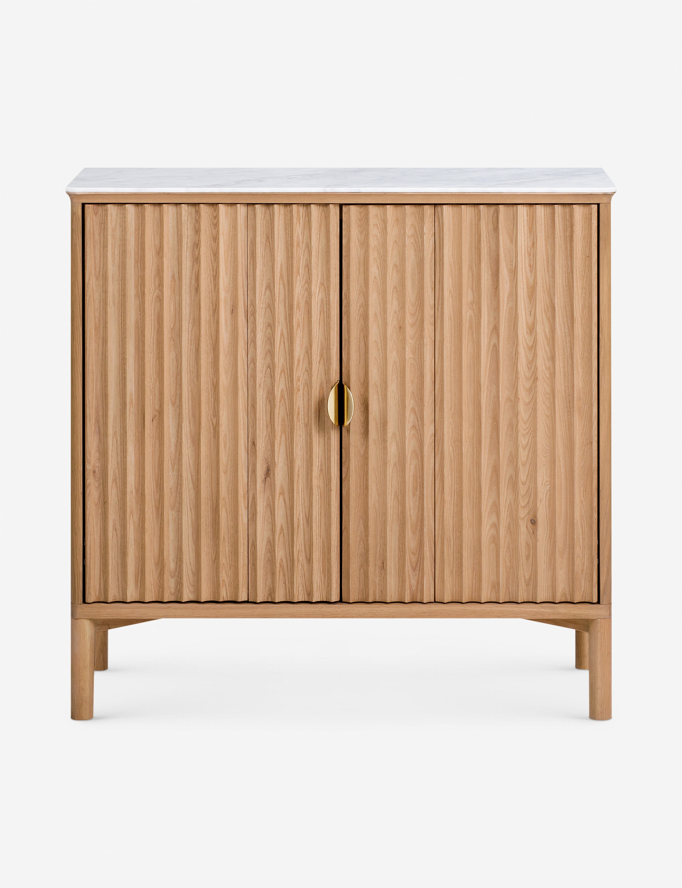 Matija marble top, reeded door front cabinet