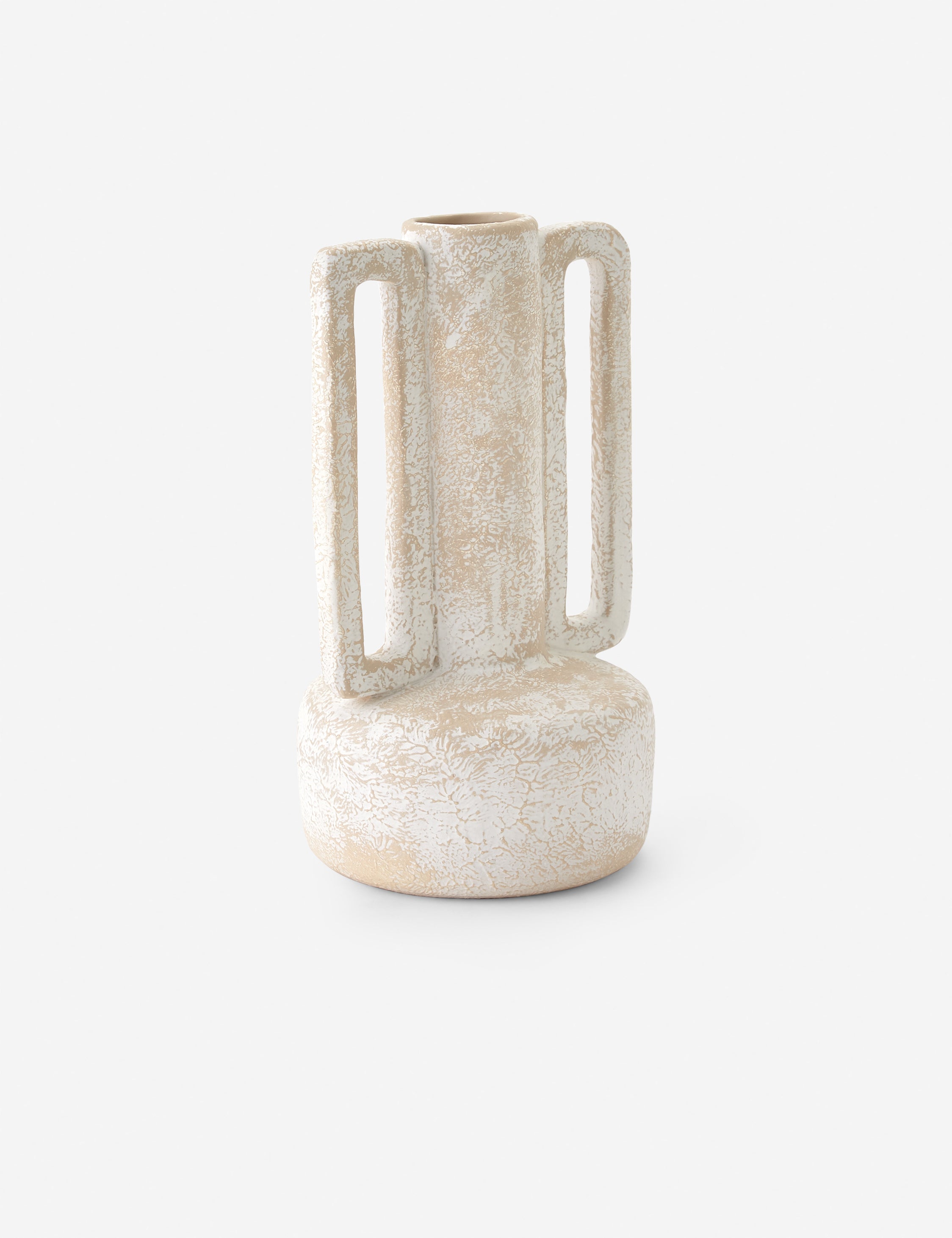 Bretagne linear textured ceramic vase by Lemiuex et Cie.