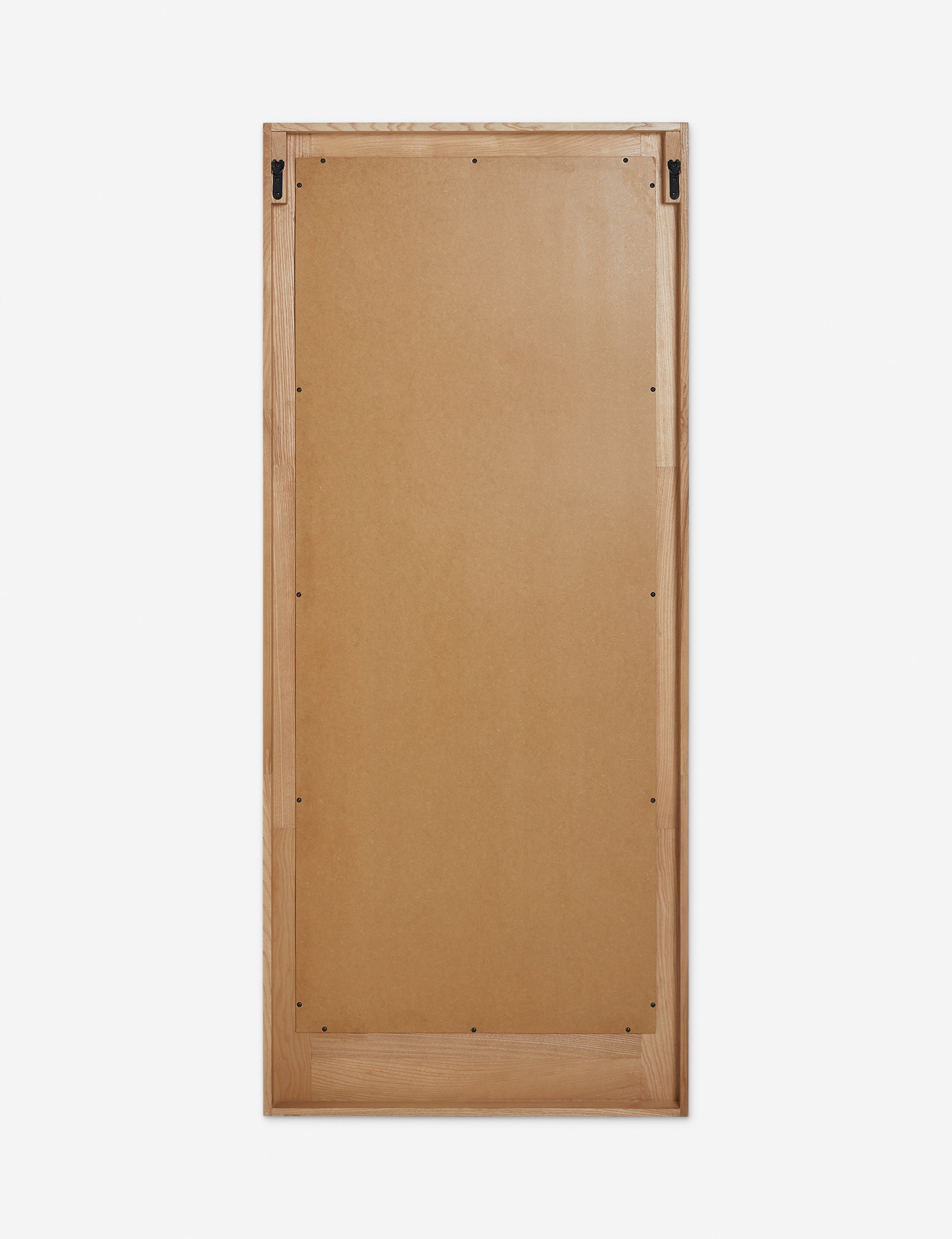 Back of the Chelan handcrafted carved wood frame full length mirror.