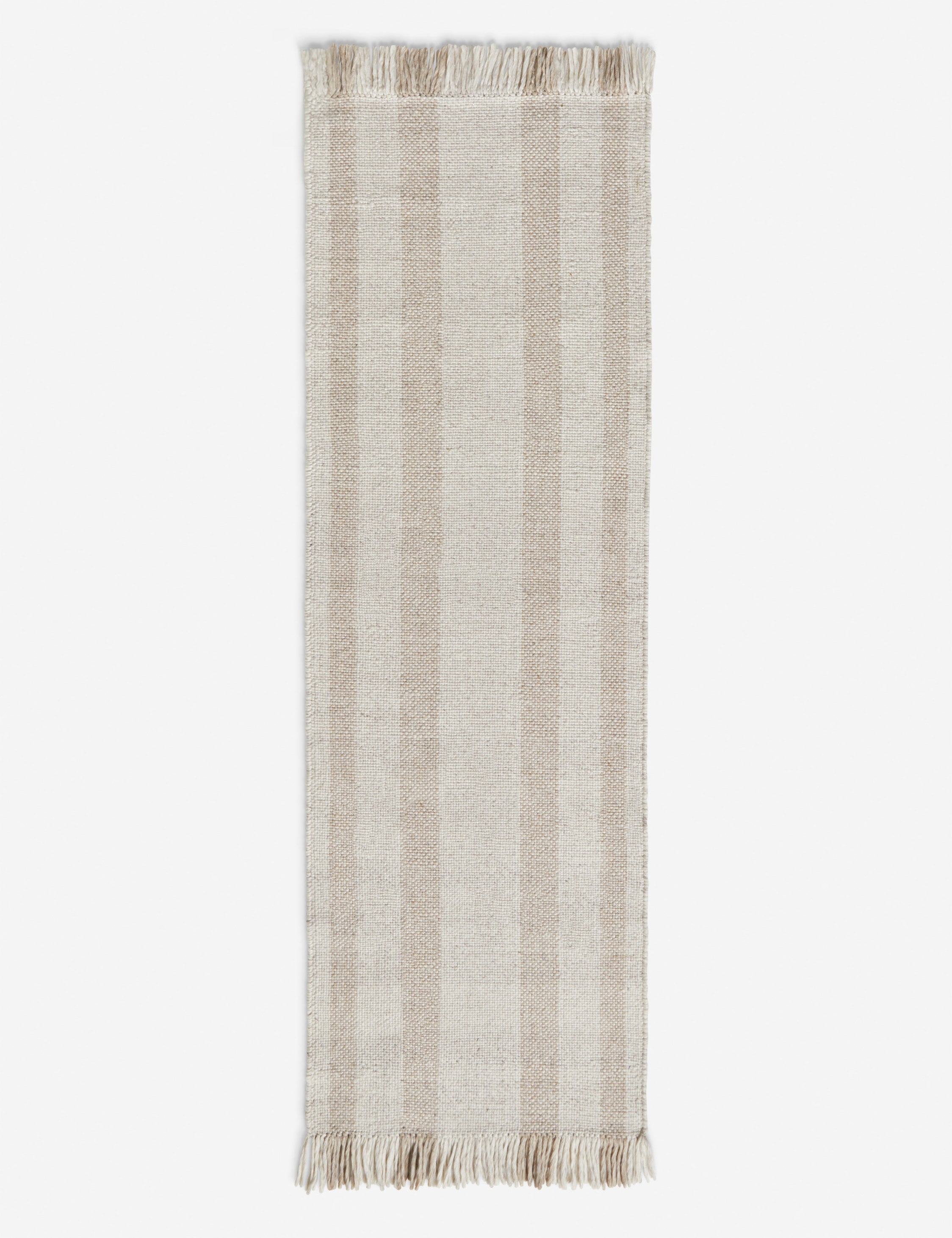 Croze handwoven striped fringed outdoor runner rug.