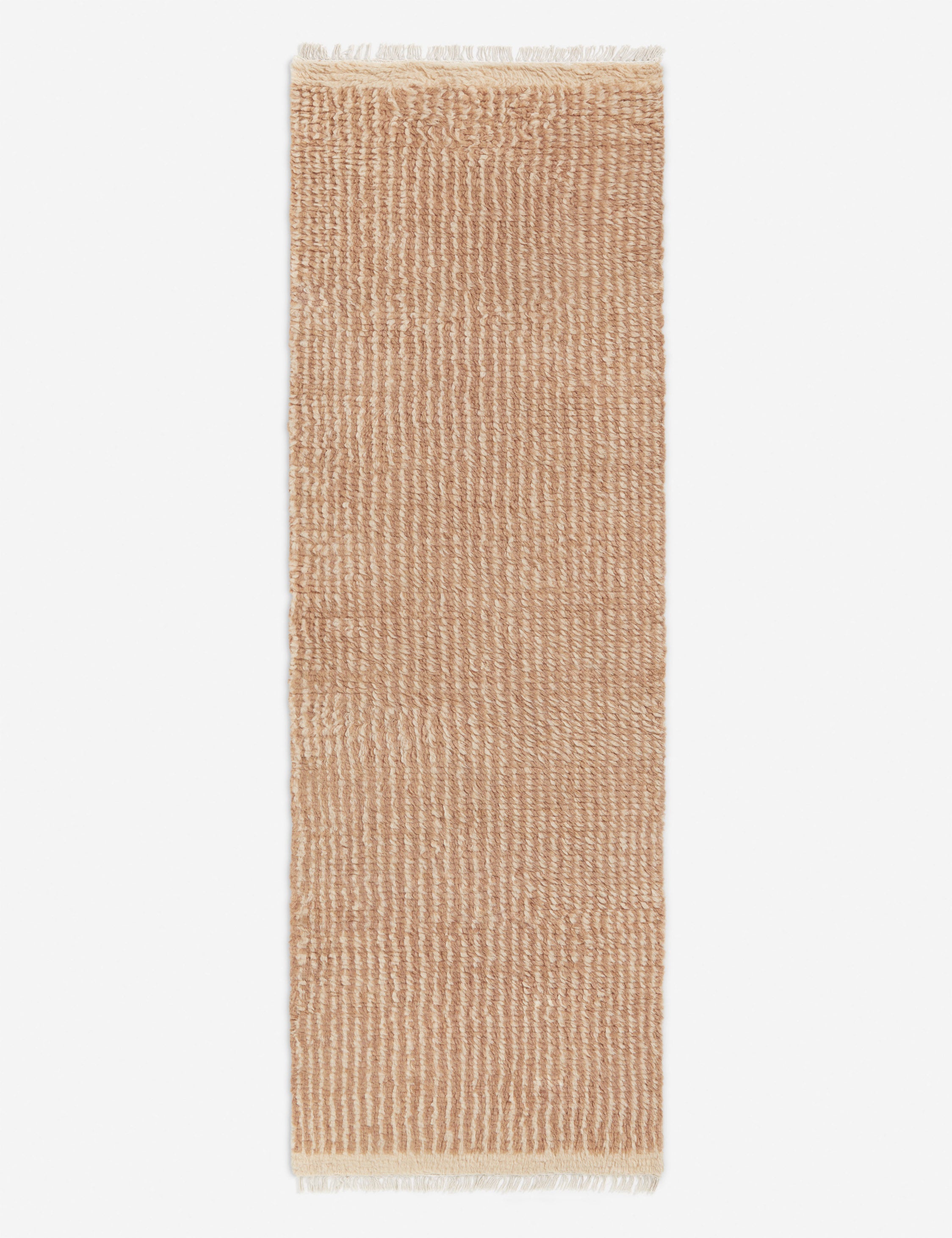 Cyprus striped, tasseled, Moroccan-styled wool runner rug.