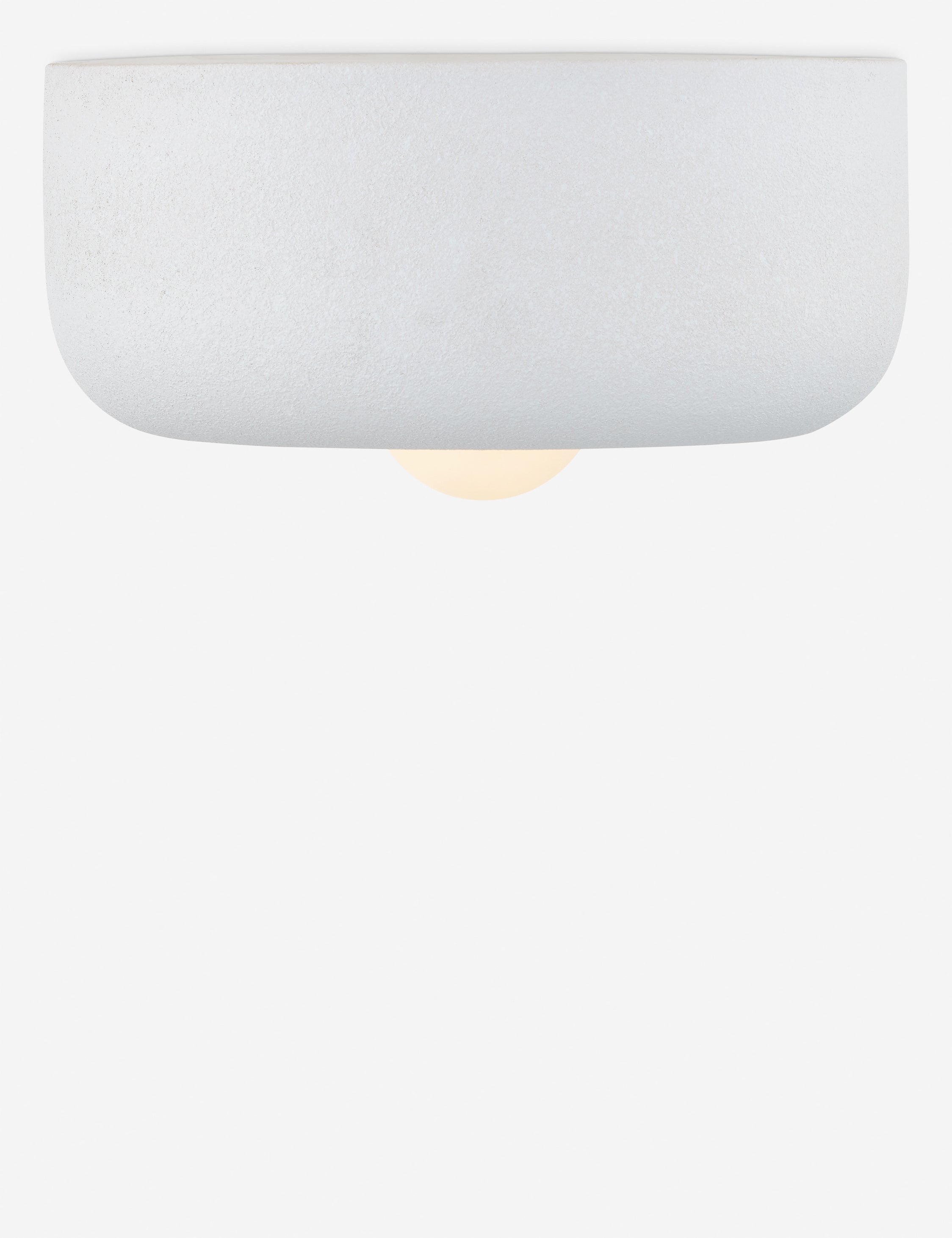 Denny textured ceramic flush mount light.