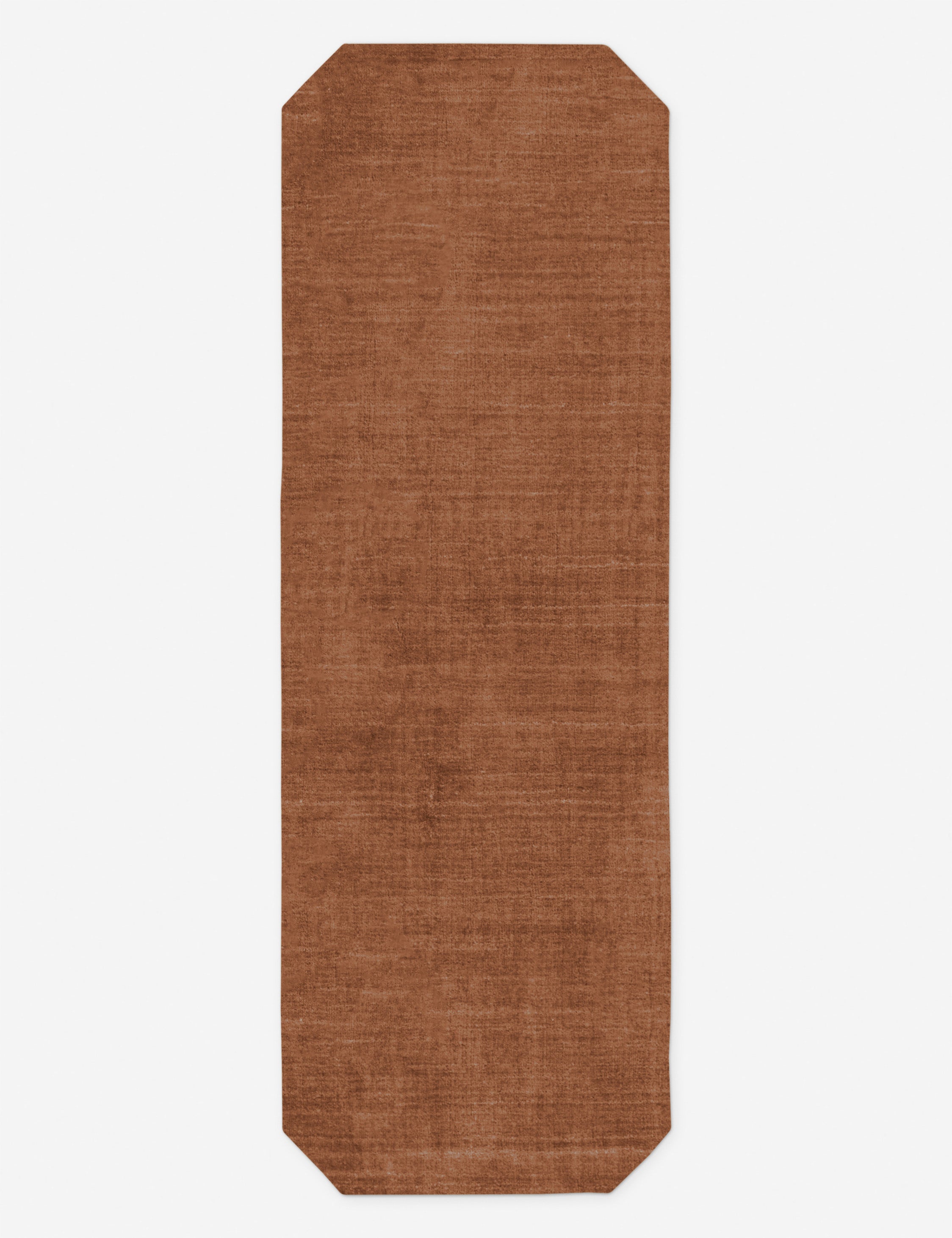 Damara solid viscose runner rug in rose.