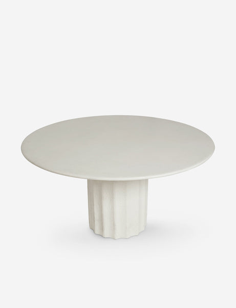 | Downward view of the Doric white round dining table