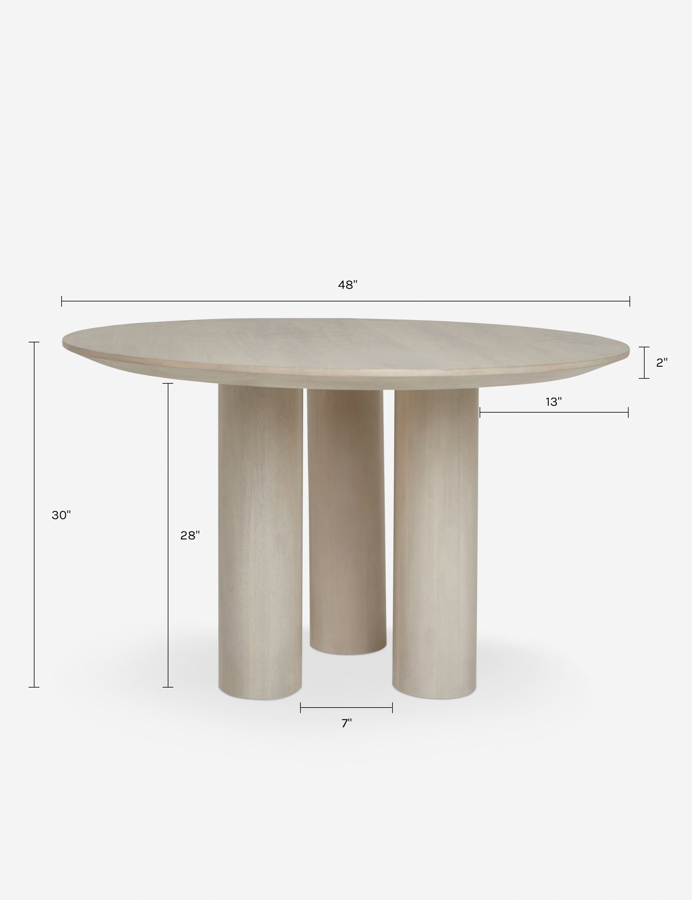 Mojave Round Dining Table : Whitewash