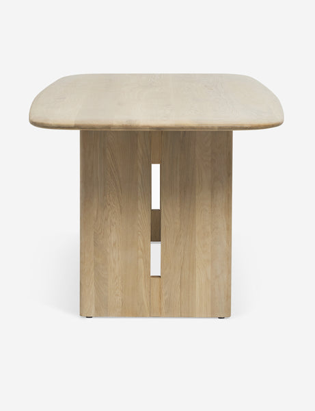 | Side of the Henrik light wood dining table
