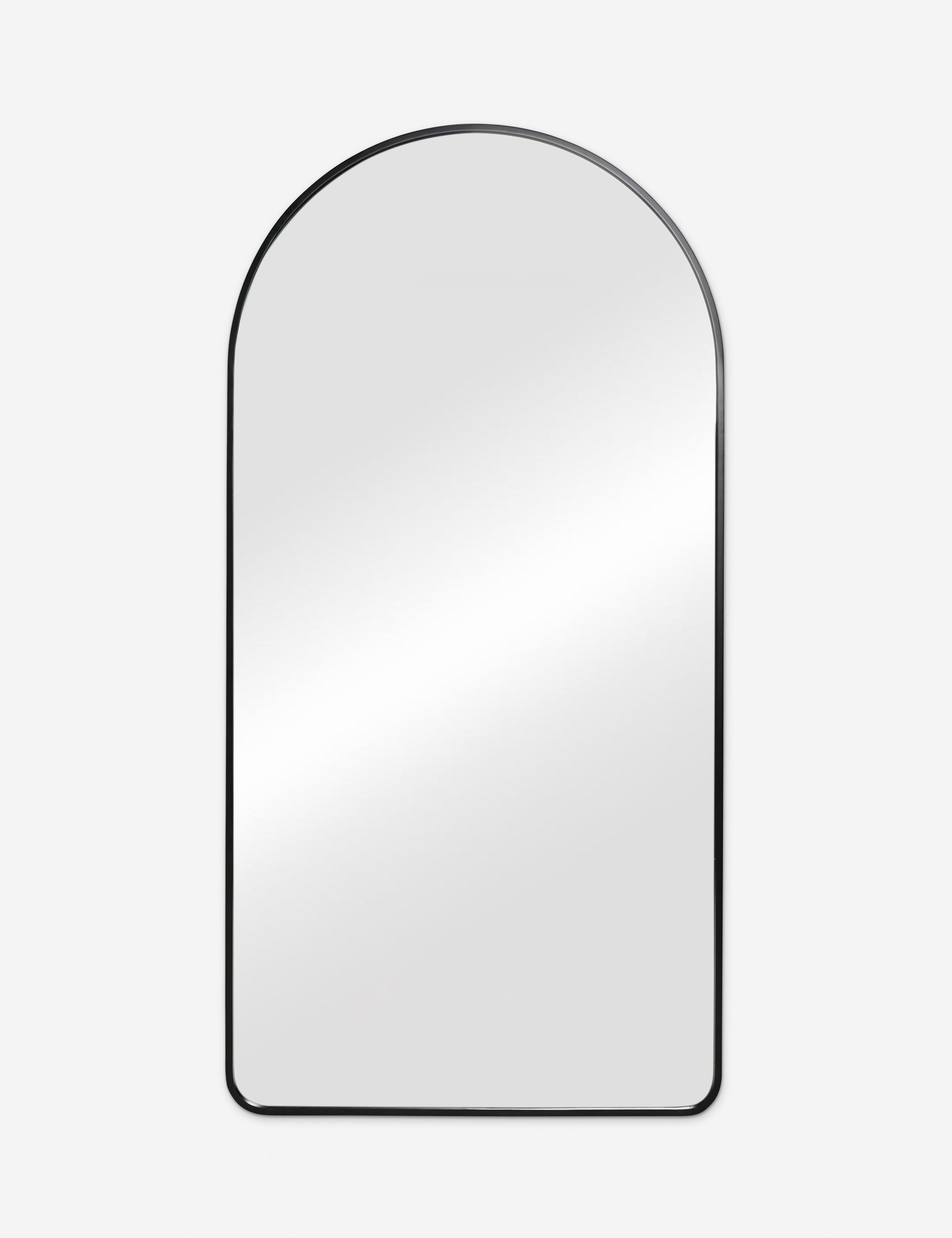 Idris thin metal framed floor length mirror in black