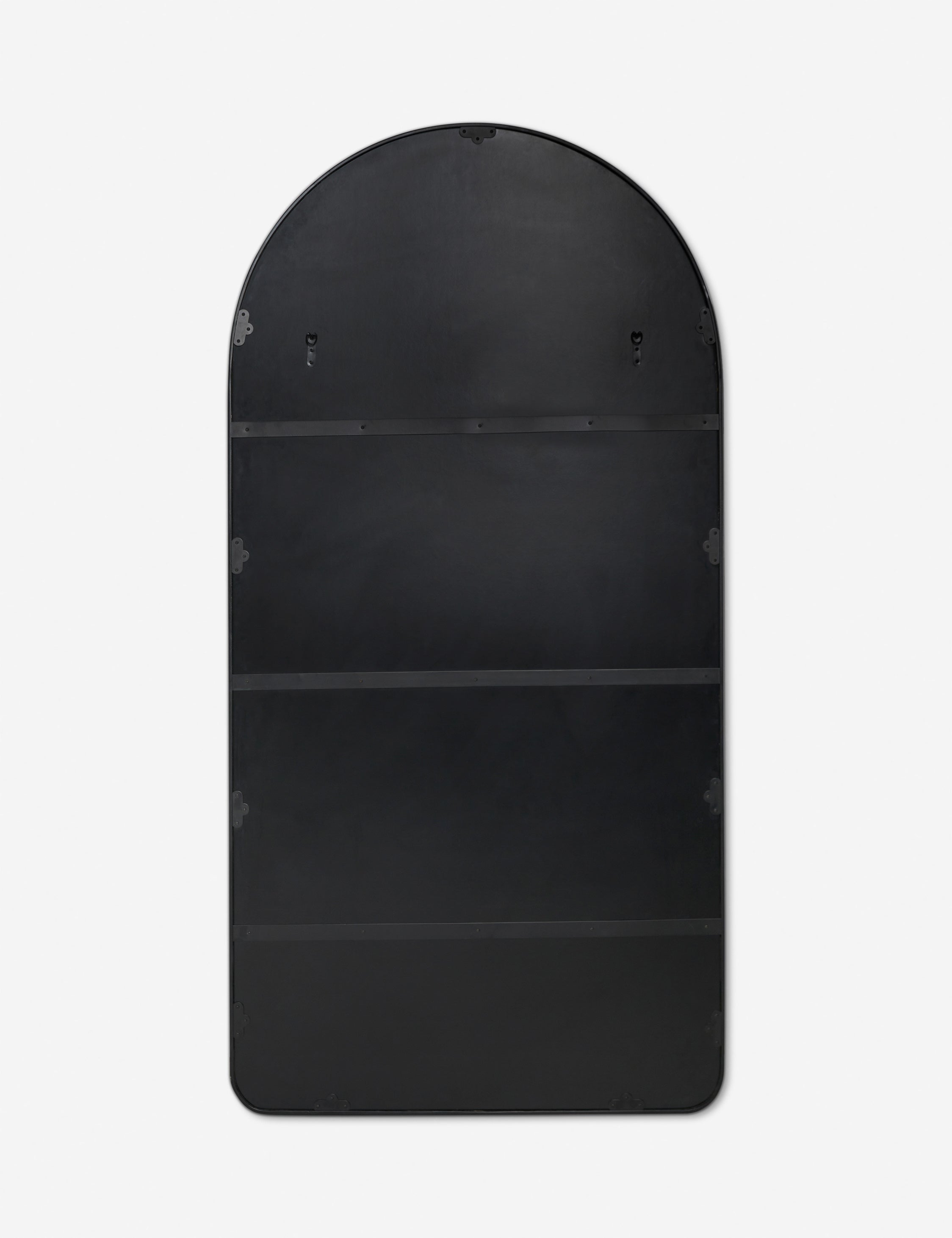 Back of the Idris thin metal framed floor length mirror in black