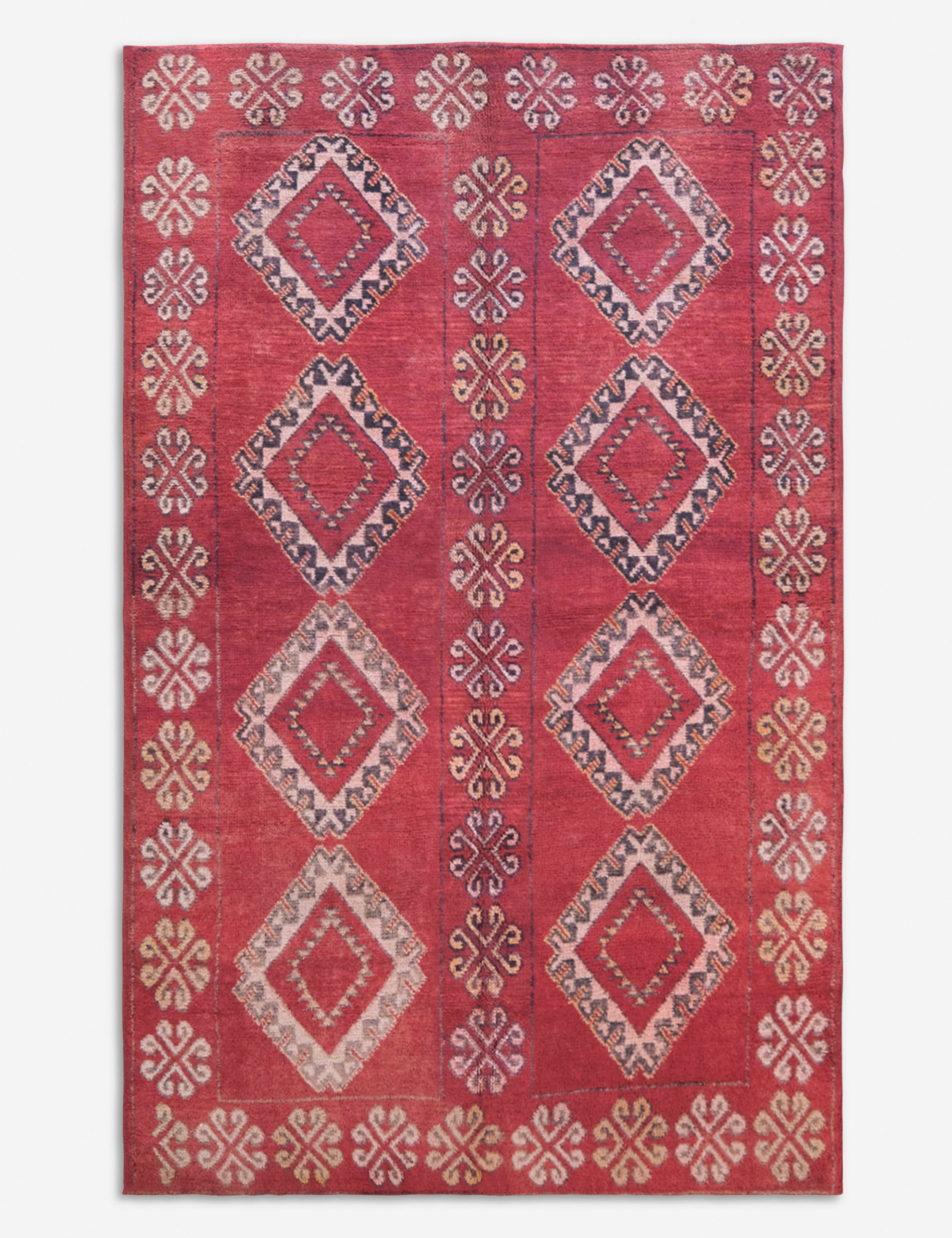 Vintage Moroccan Hand-Knotted Wool Rug No. 47, 5'5 x 8'7