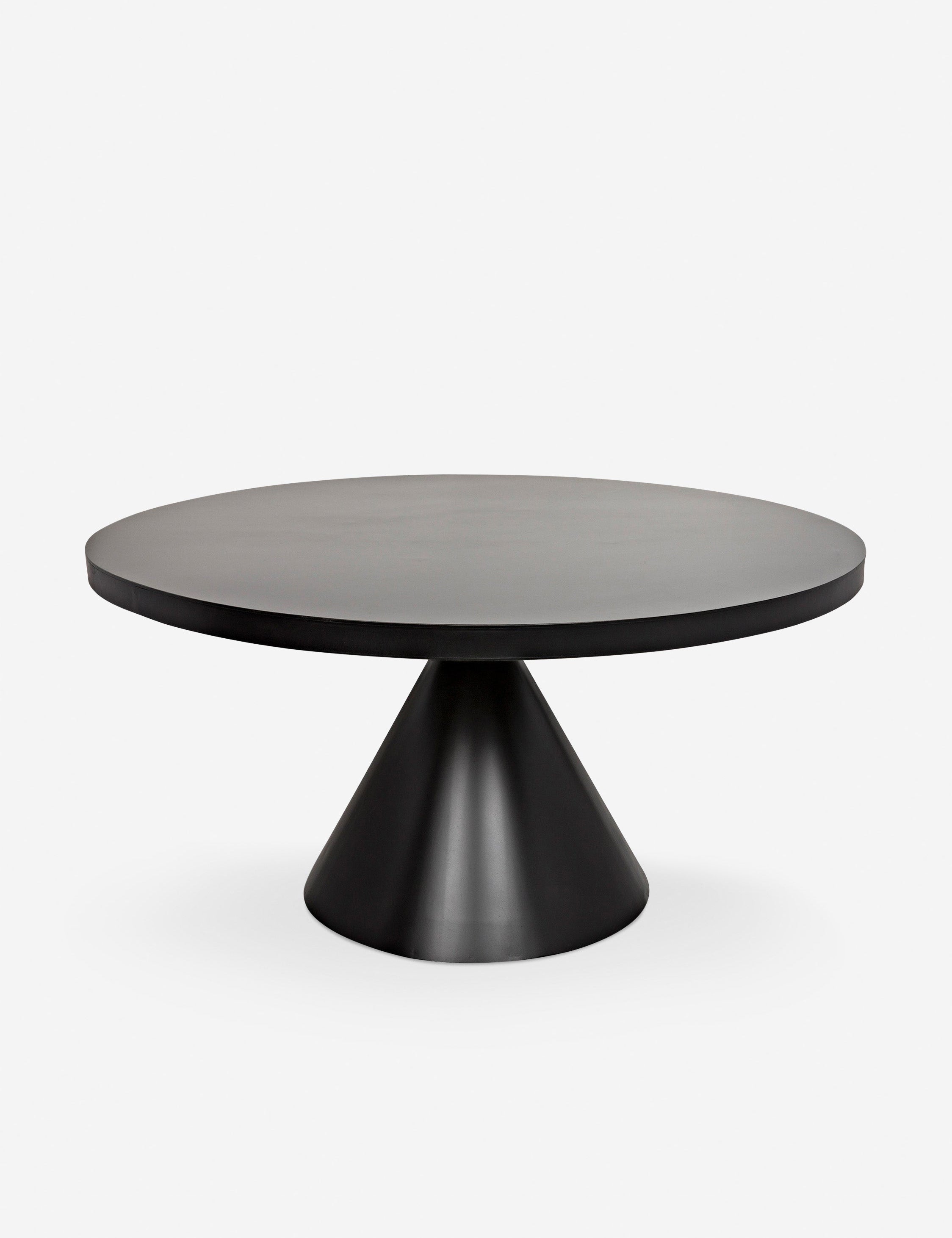 Upper angled view of the Kimani round dining table