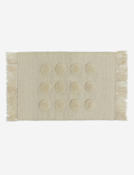 #color::ivory #size::2--x-3- | Kohta high-low pile dot design wool small area rug in ivory